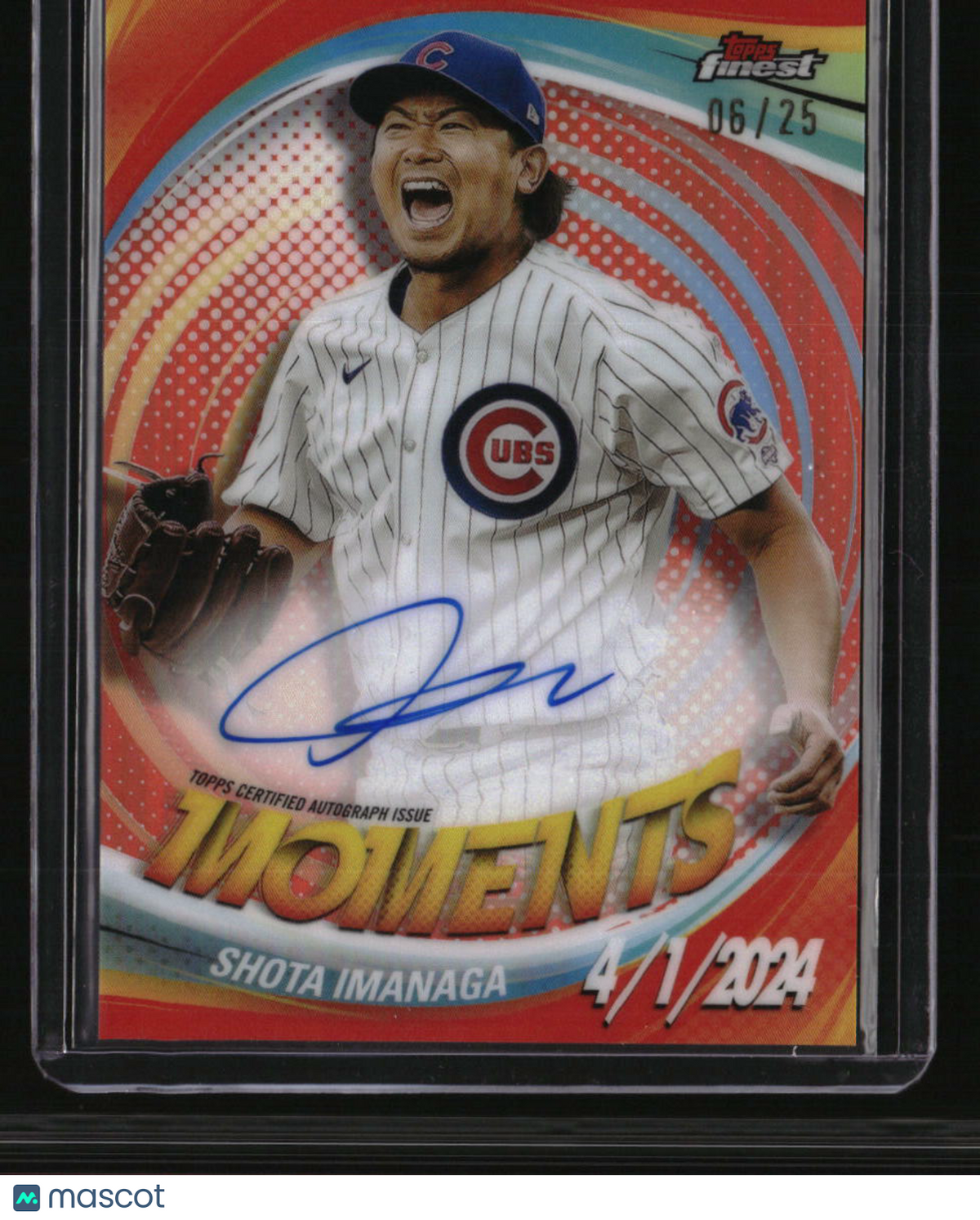 2025 Finest Shota Imanaga Finest Moments Autographs Orange #/25