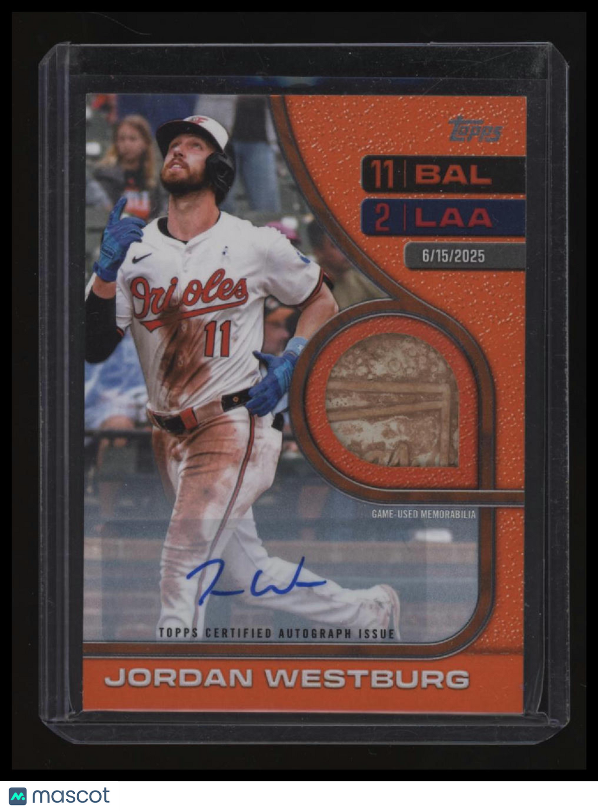 2026 Topps Jordan Westburg Rounding the Bases Relic Autographs Orange #/25