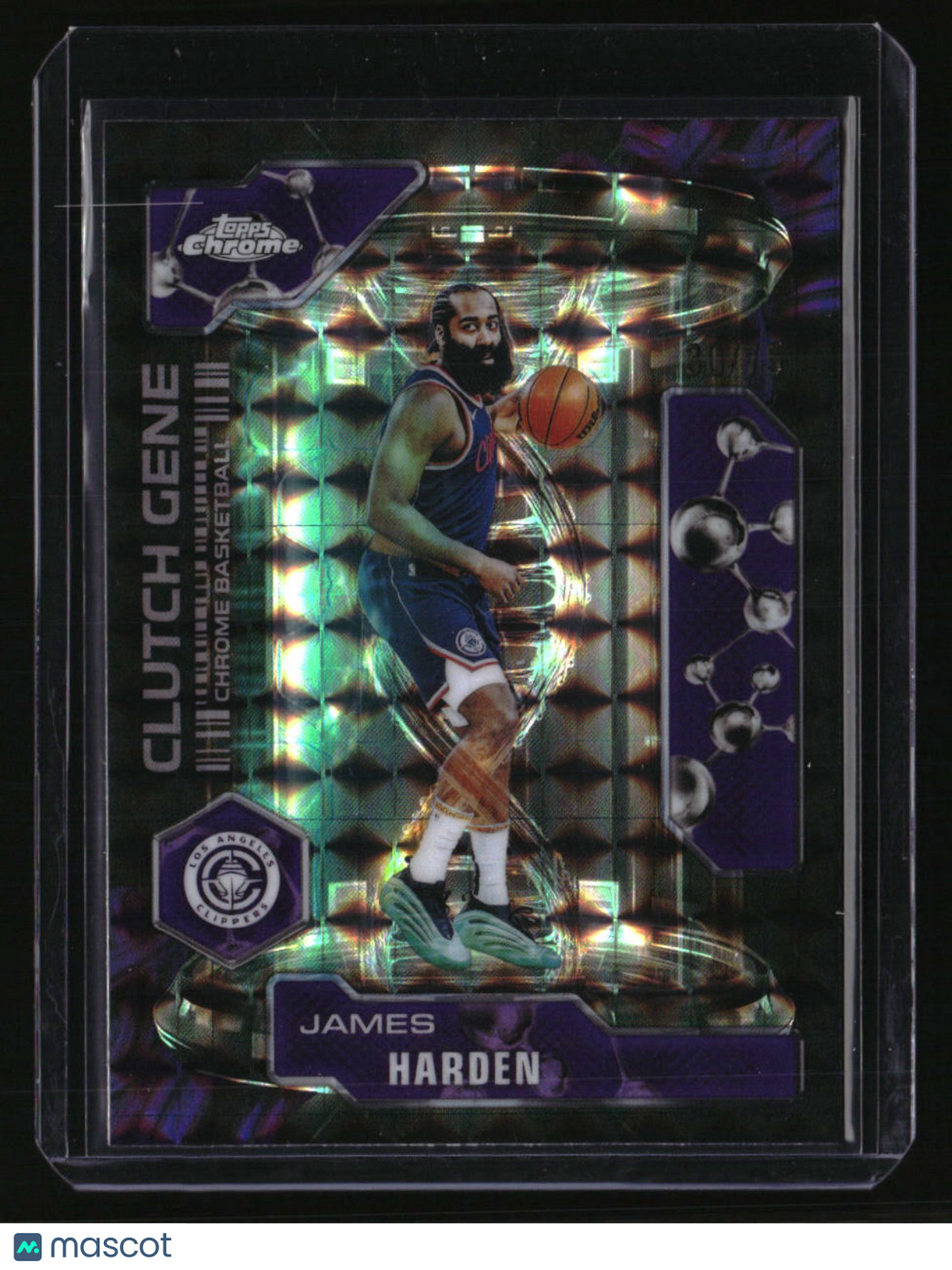 2025-26 Topps Chrome James Harden Clutch Gene Purple Refractor #/75