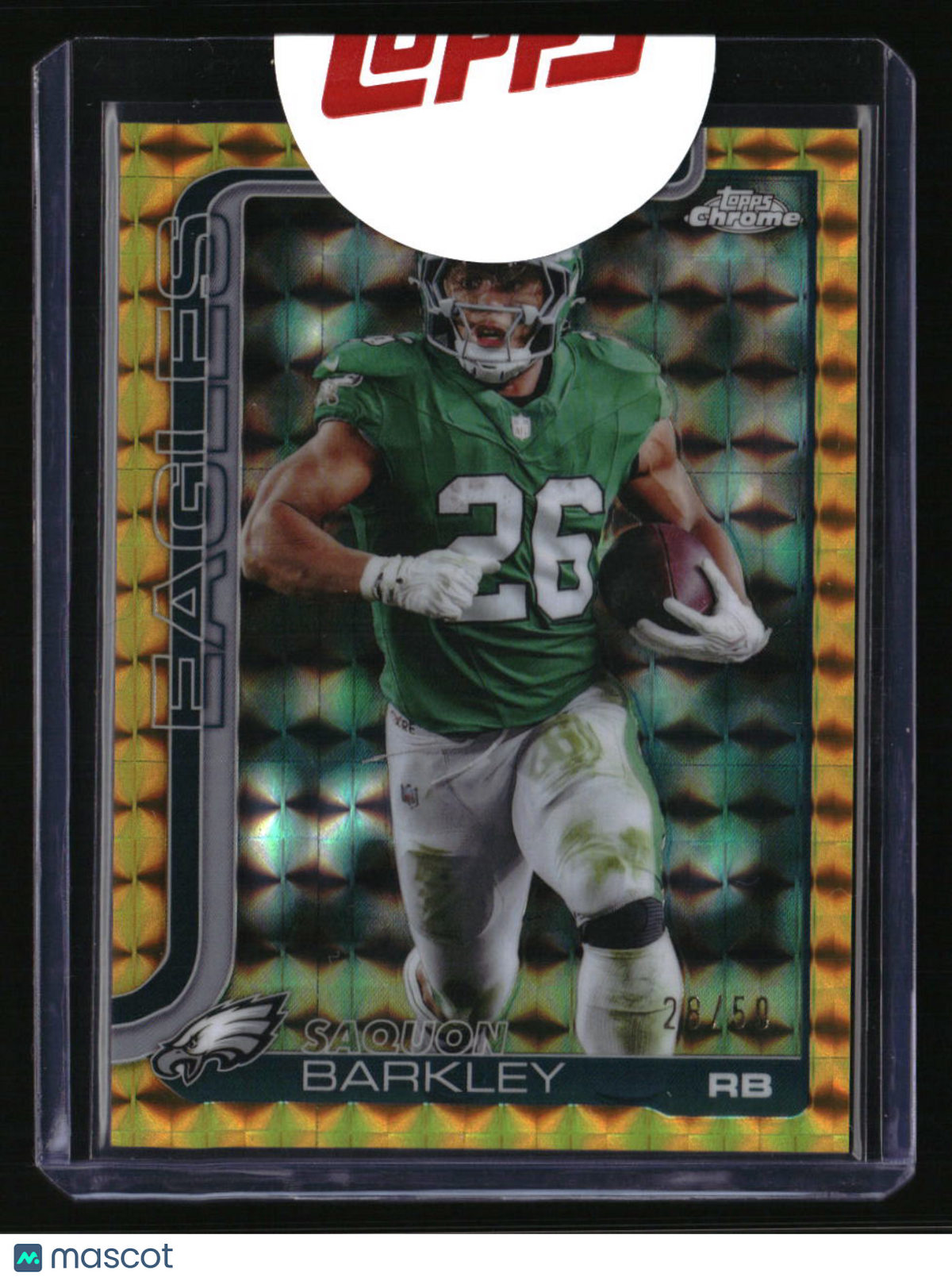 2025 Topps Chrome Saquon Barkley Gold Geometric Refractor #/50