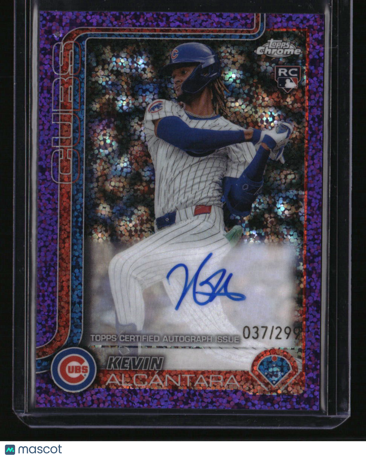 2025 Topps Chrome Kevin Alcantara Rookie Autographs Purple Speckle #/299