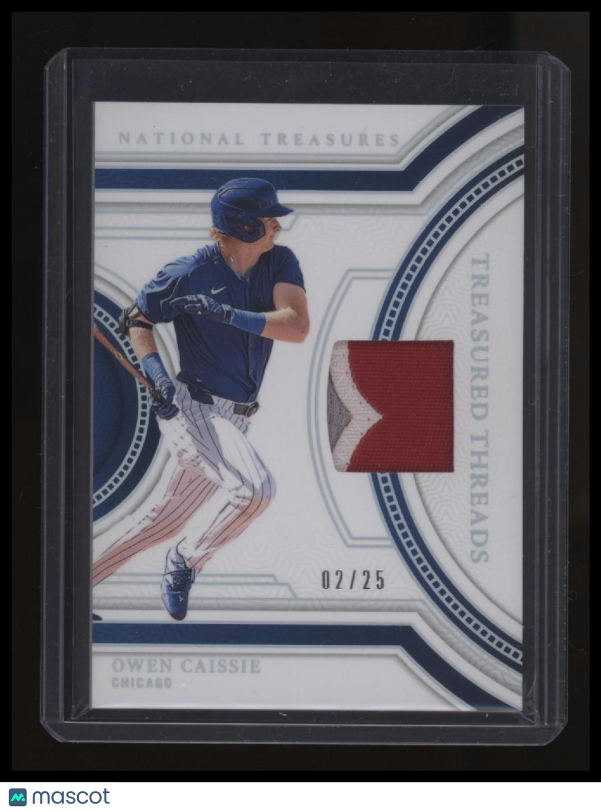 2024 Panini National Treasures Owen Caissie Treasured Threads Holo Silver #/25