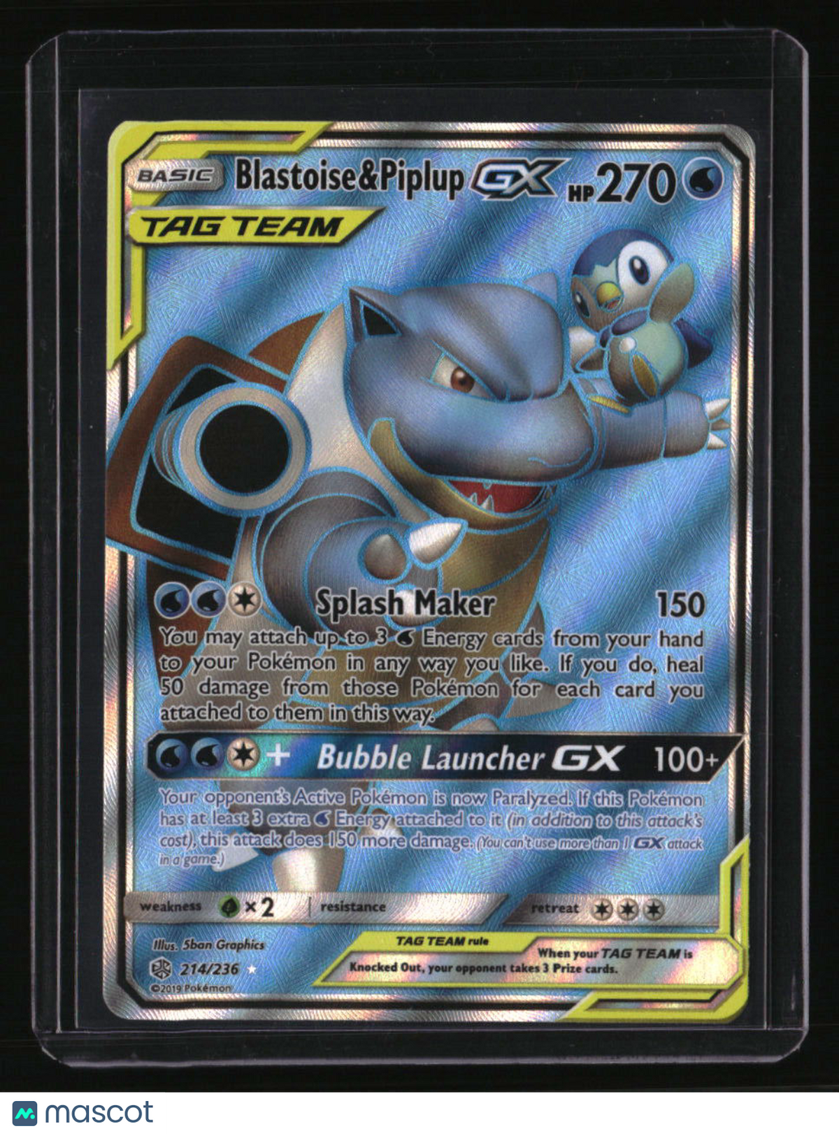 SM - Cosmic Eclipse Blastoise & Piplup GX (Full Art)