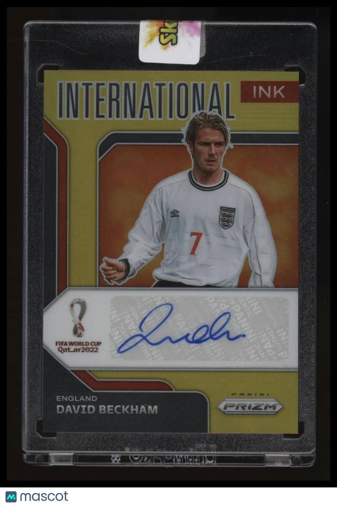 2022 Panini Prizm FIFA World Cup David Beckham Intl. Ink Gold Choice #/10