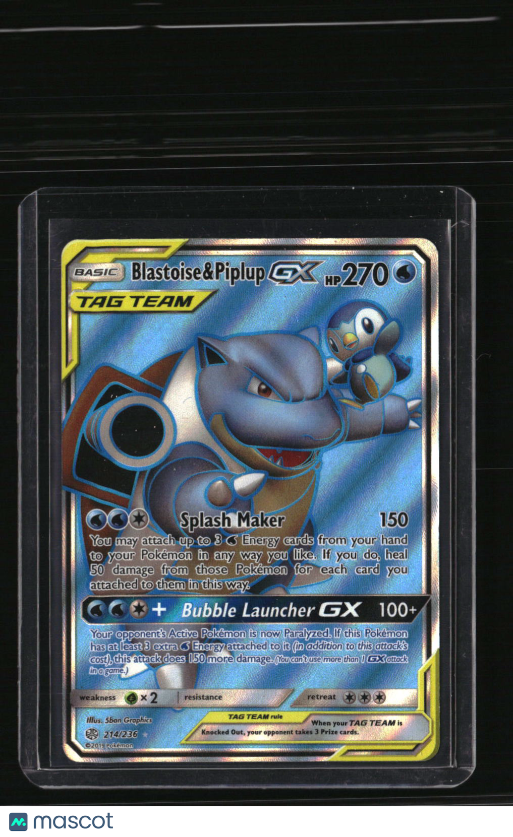 SM - Cosmic Eclipse Blastoise & Piplup GX (Full Art)