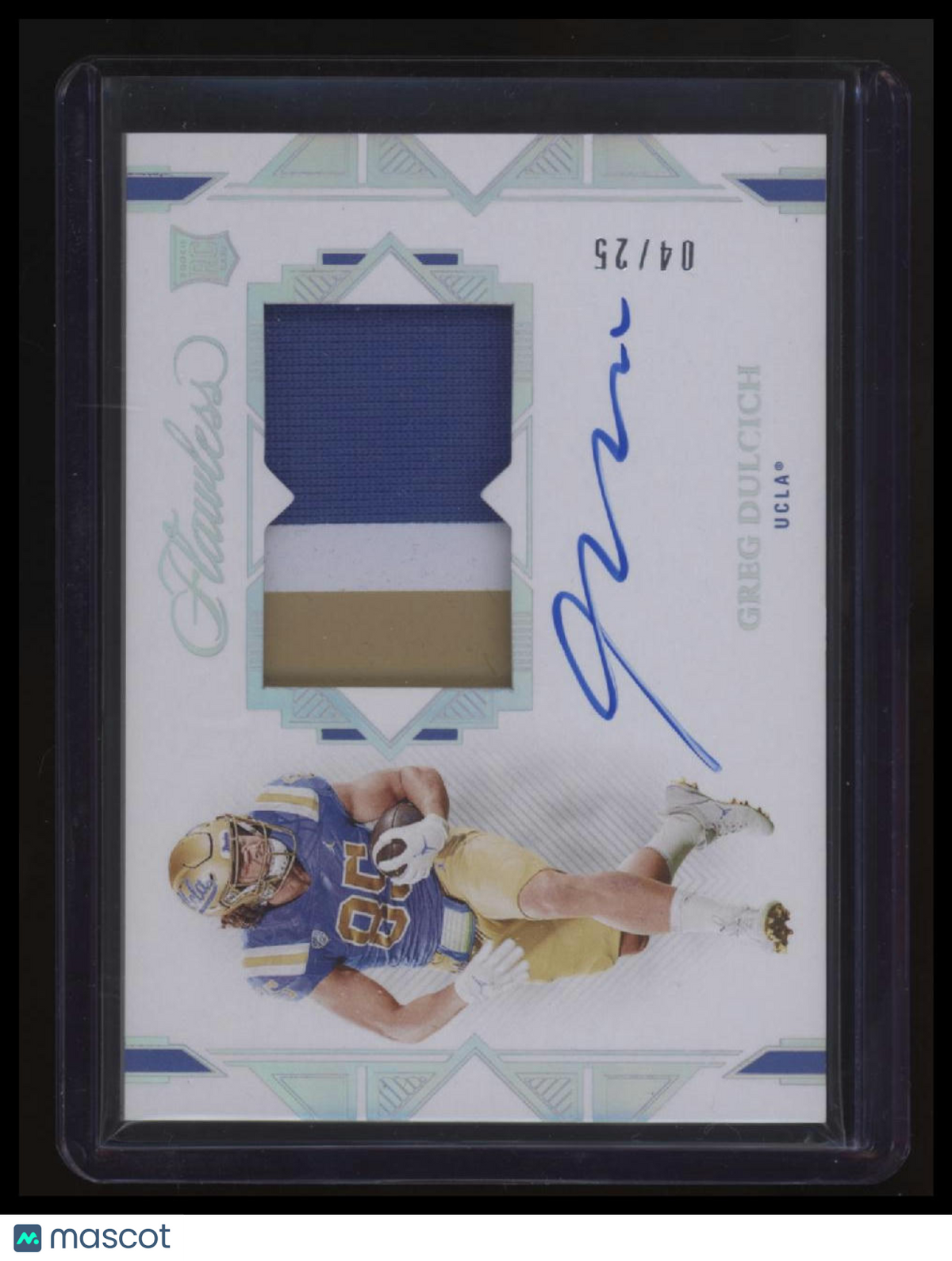 2023 (2022 Card) Panini Flawless Collegiate Greg Dulcich Patch Autographs #/25