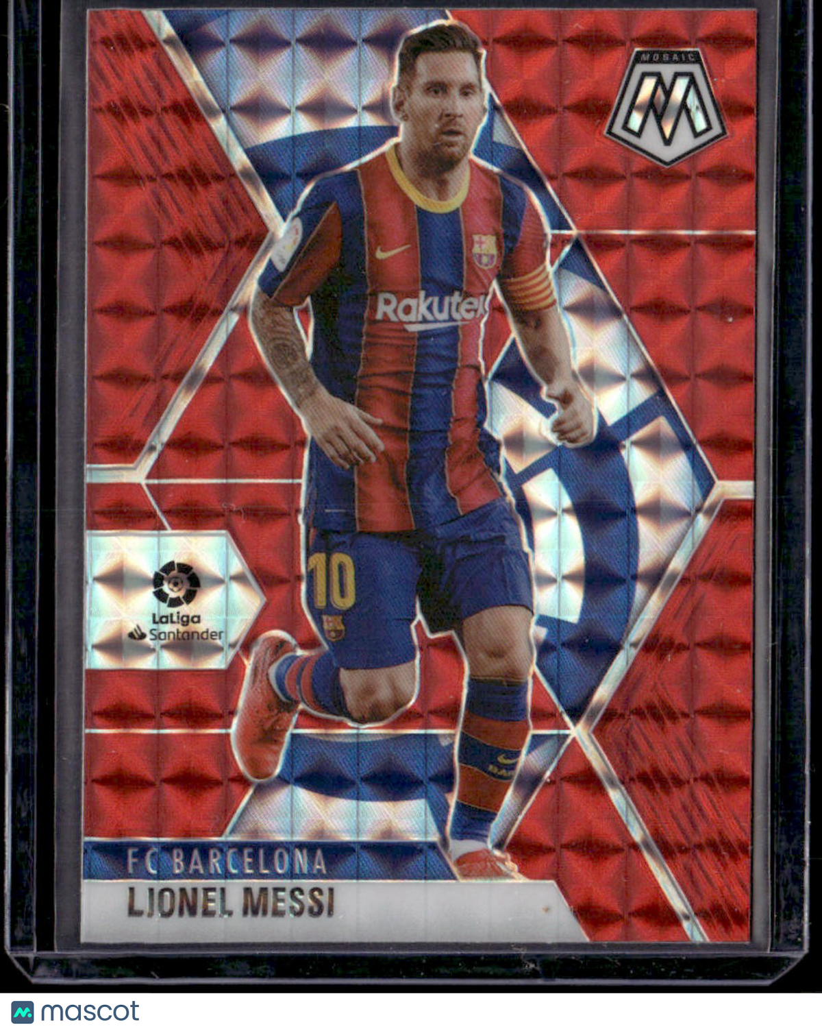 2020-21 Panini Mosaic La Liga Lionel Messi Mosaic Red