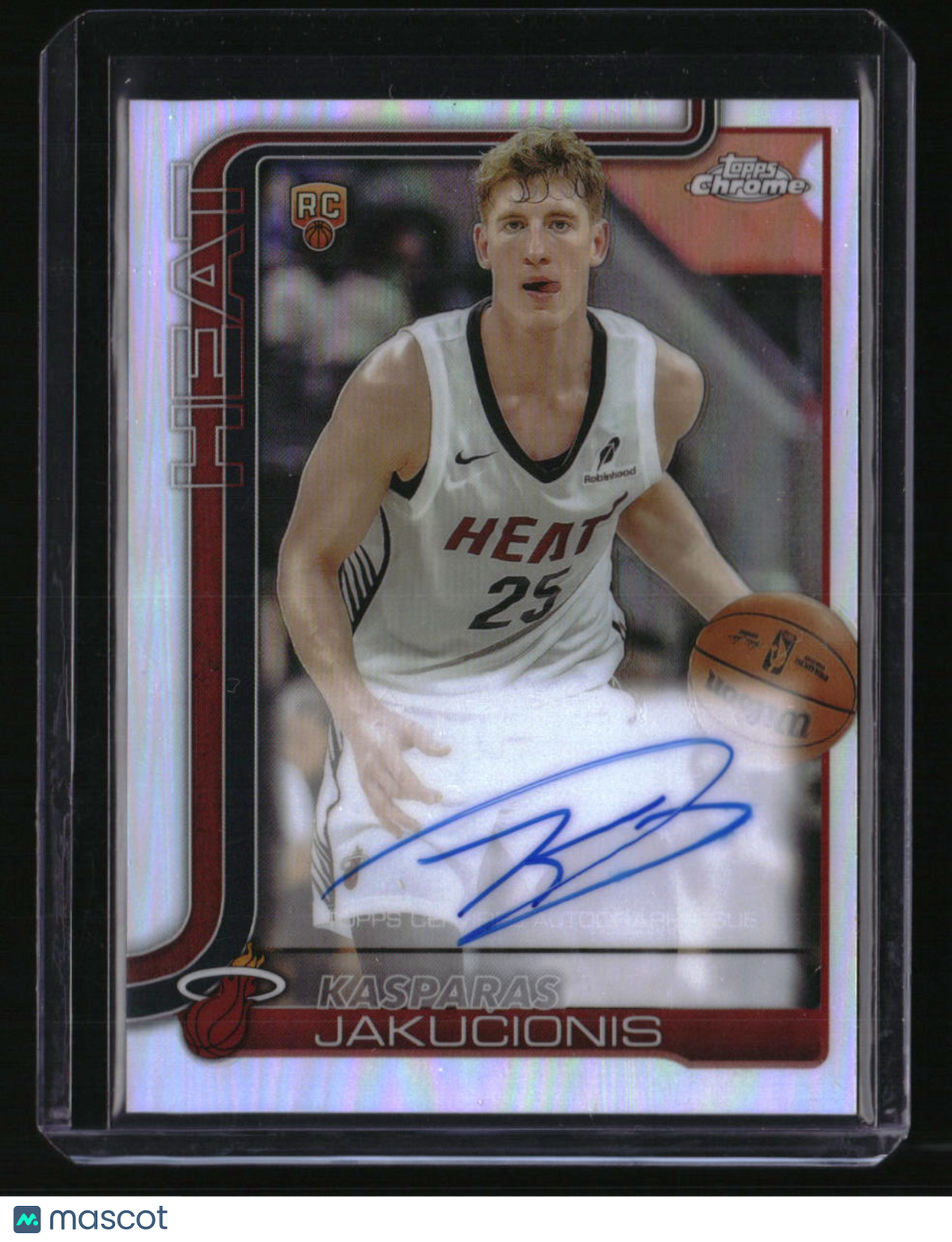 2025-26 Topps Chrome Kasparas Jakučionis Chrome Rookie Auto Refractor