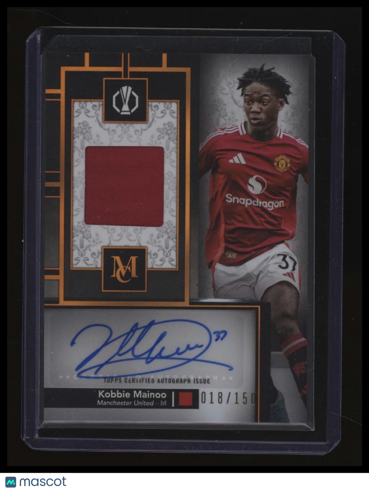 2024-25 Topps Museum Coll UEFA Champ. Kobbie Mainoo Auto Relics Citrine #/150