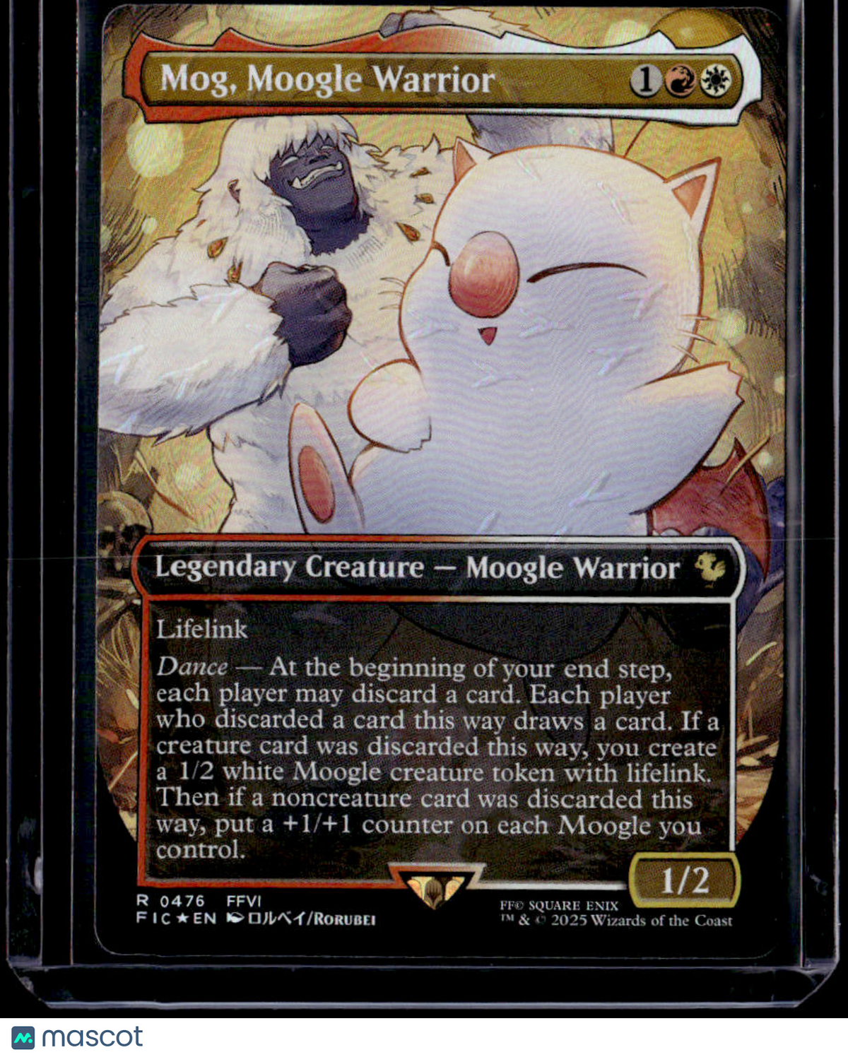 Commander: FINAL FANTASY Mog, Moogle Warrior (Borderless) (Chocobo Track Foil)