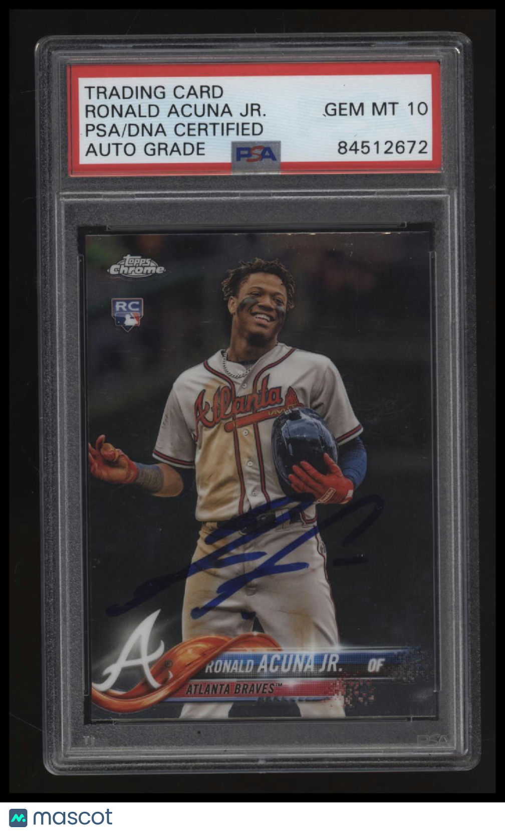 2018 Topps Chrome Update Ronald Acuna Jr. Signed Auto 10 PSA Authentic