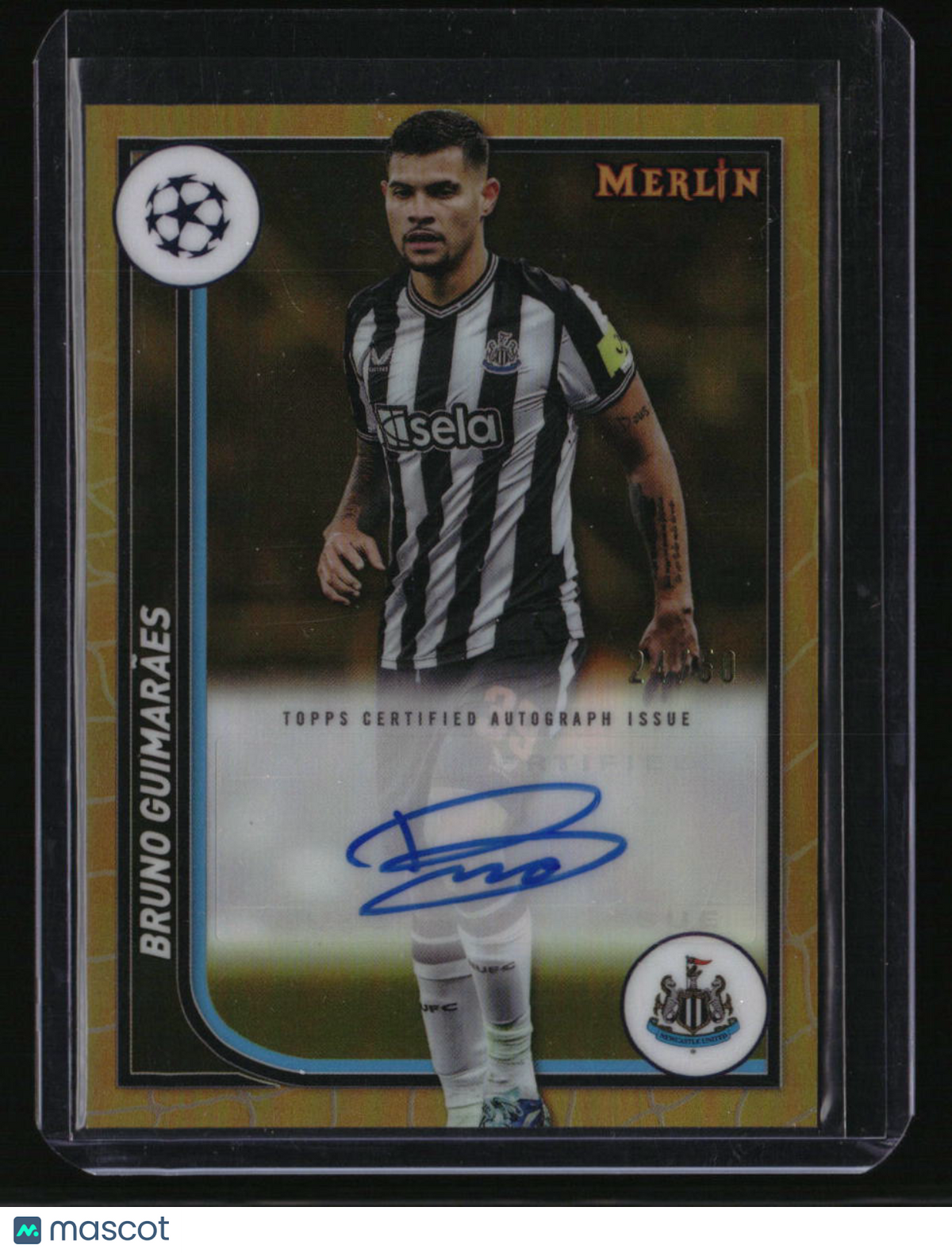 2023-24 Merlin UEFA Club Competitions Bruno Guimarães Auto Gold #/50