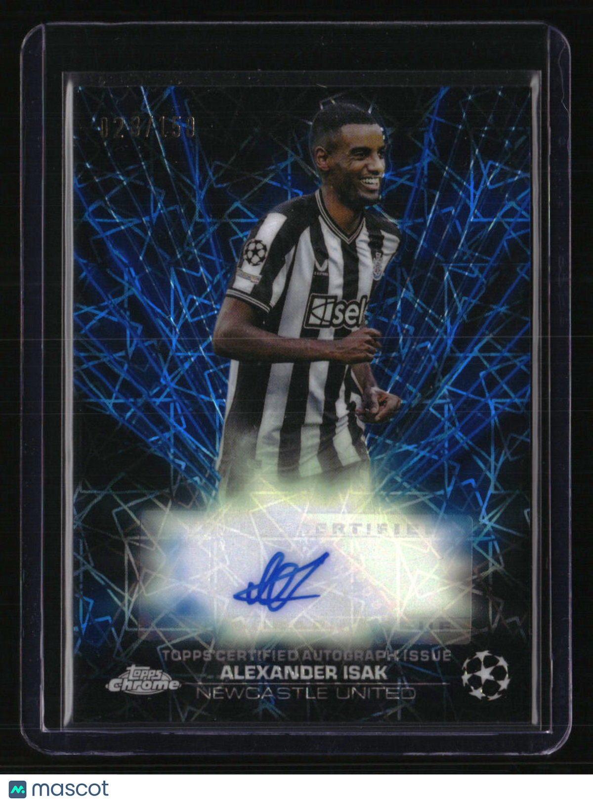 2023-24 Topps Chrome UEFA CC Alexander Isak Black Lazer Auto #/150