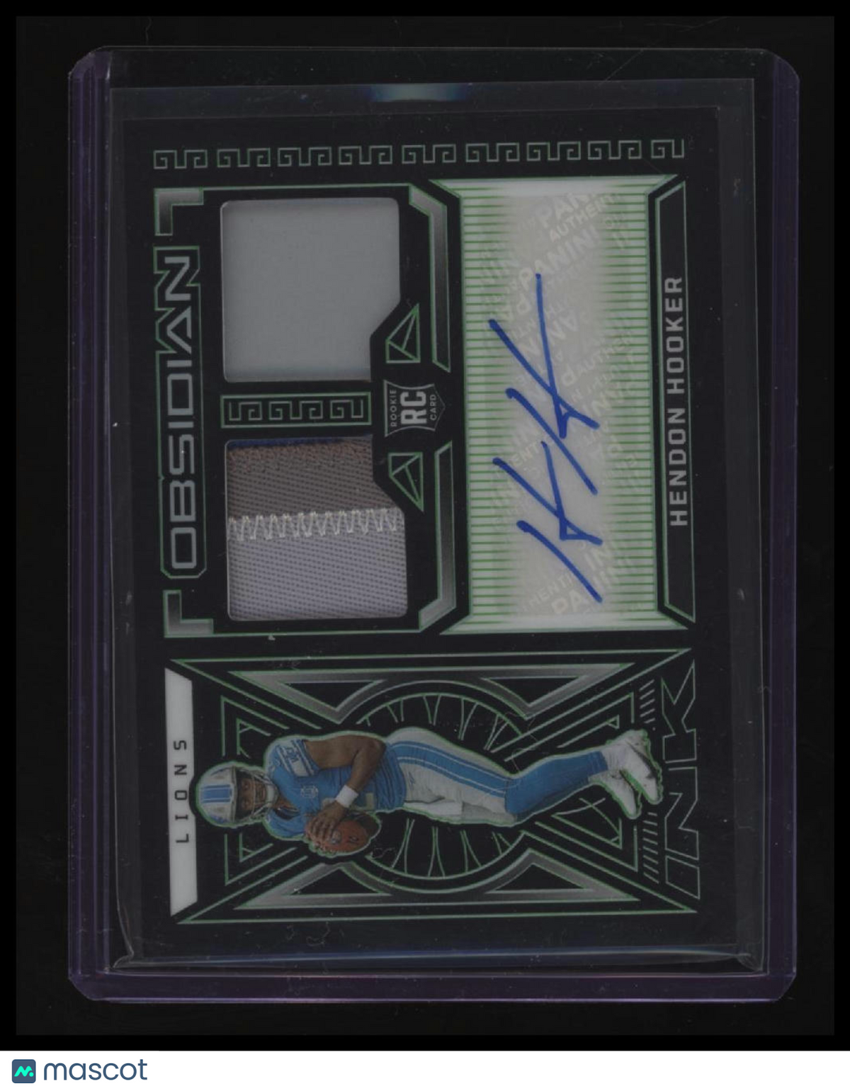 2023 Panini Obsidian Hendon Hooker Rookie Jersey Ink Electric Etch Green #/25
