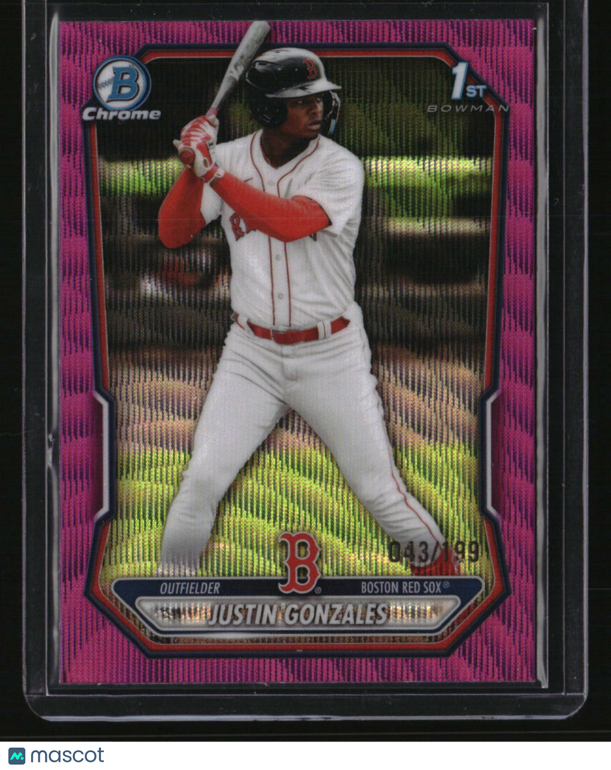 2026 Bowman Justin Gonzales Chrome Prospects Fuchsia Wave Refractor #/199