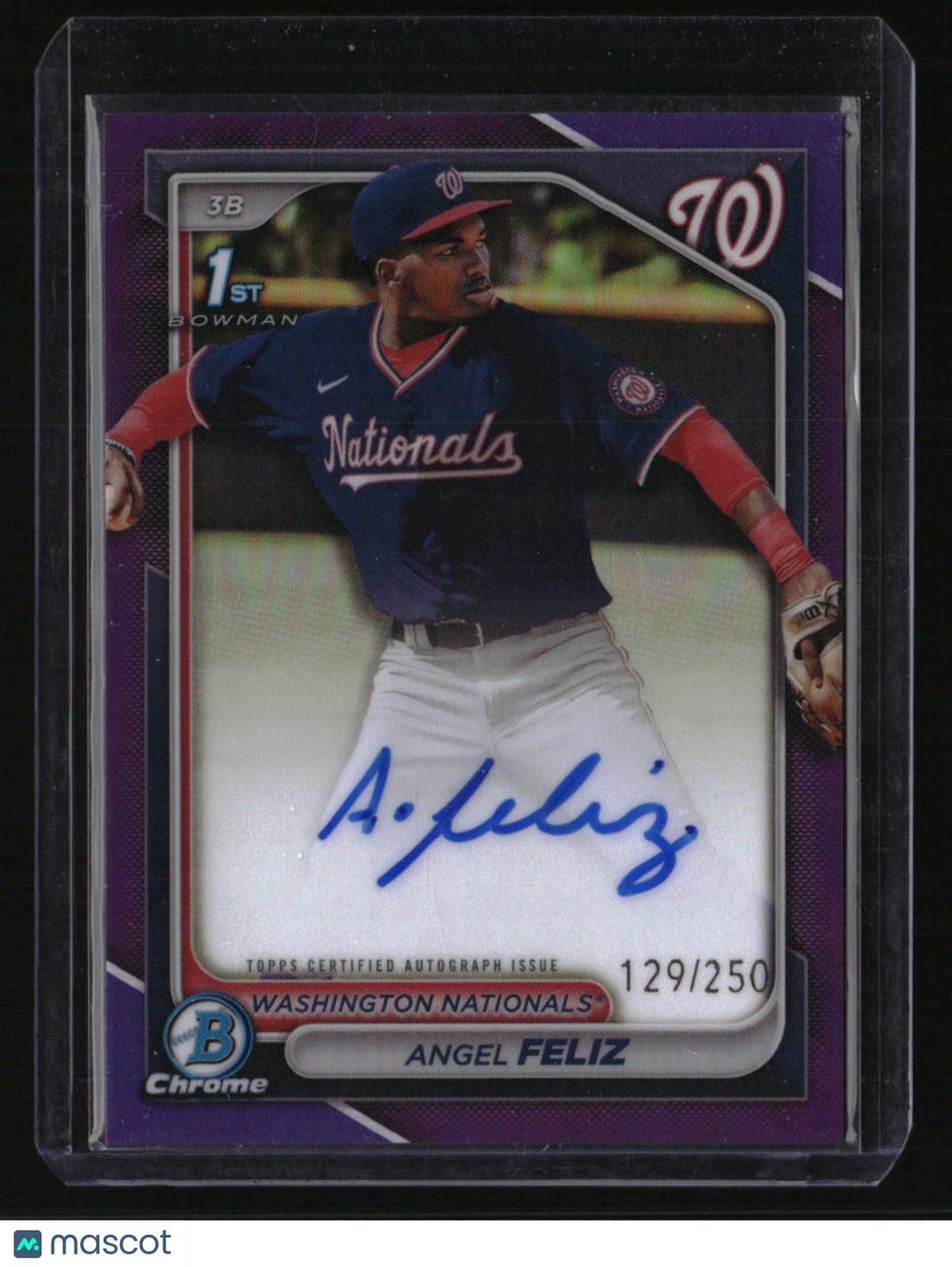 2024 Bowman Chrome Angel Feliz Prospects Autographs Purple Refractors #/250