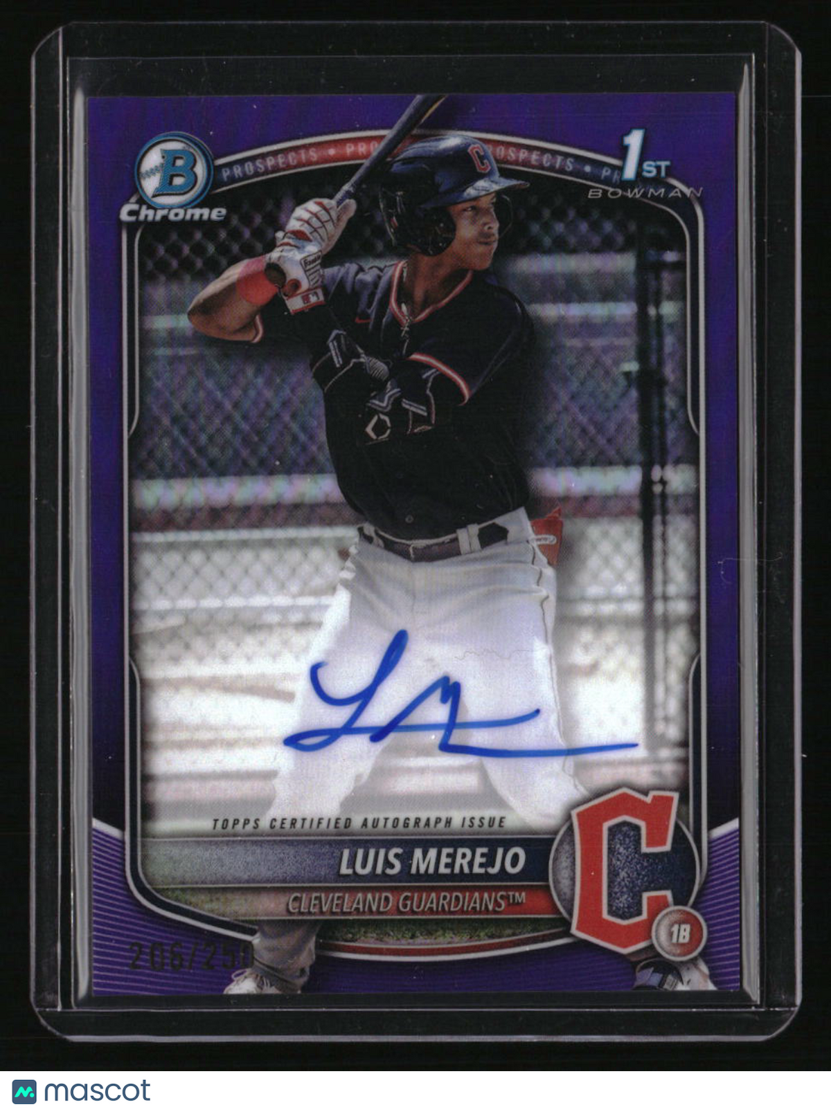 2025 Bowman Luis Merejo Chrome Prospects Autographs Purple Refractor #/250