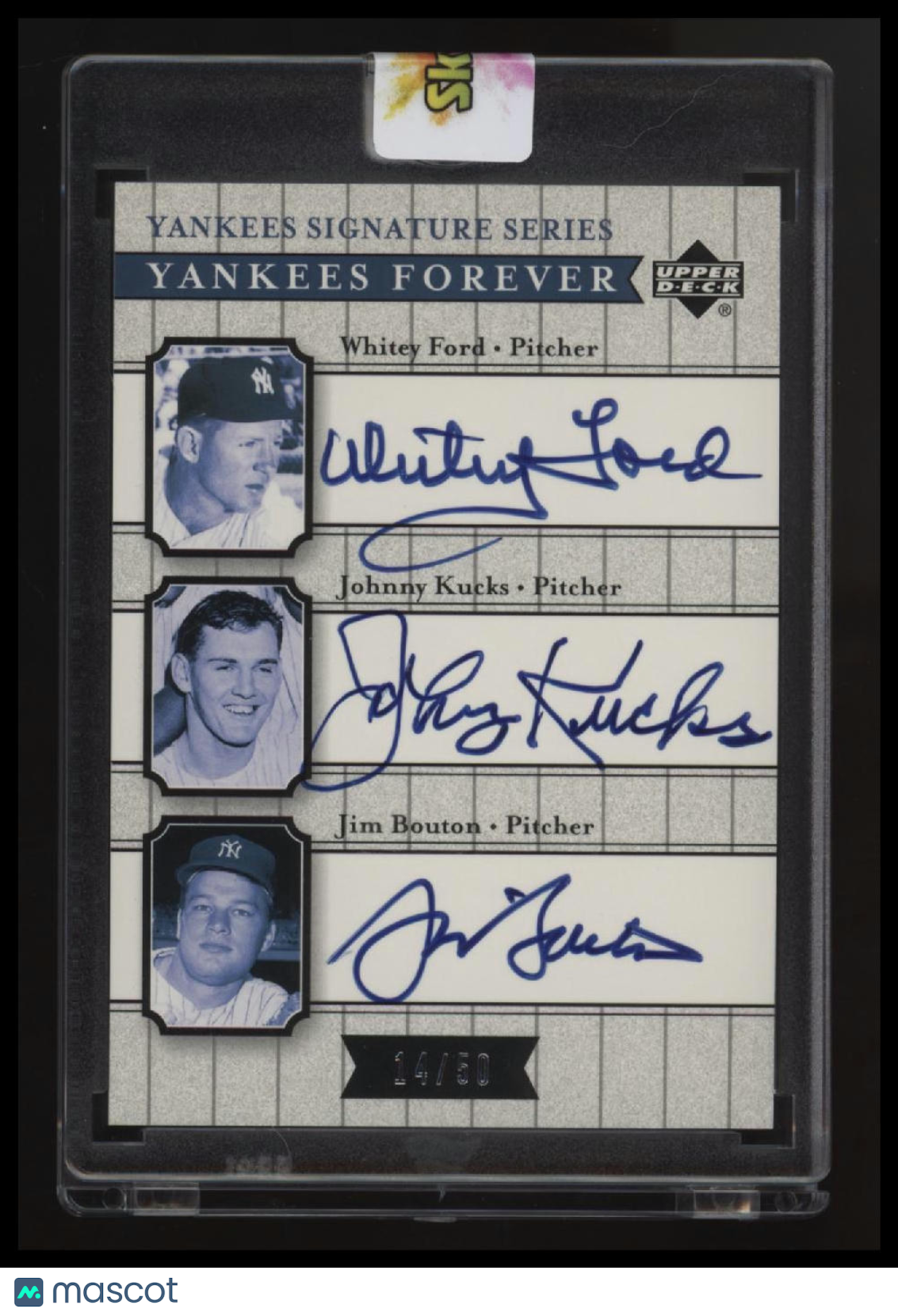 2003 Upper Deck Yankees Signature Series Ford / Kucks / Bouton Autos #/50