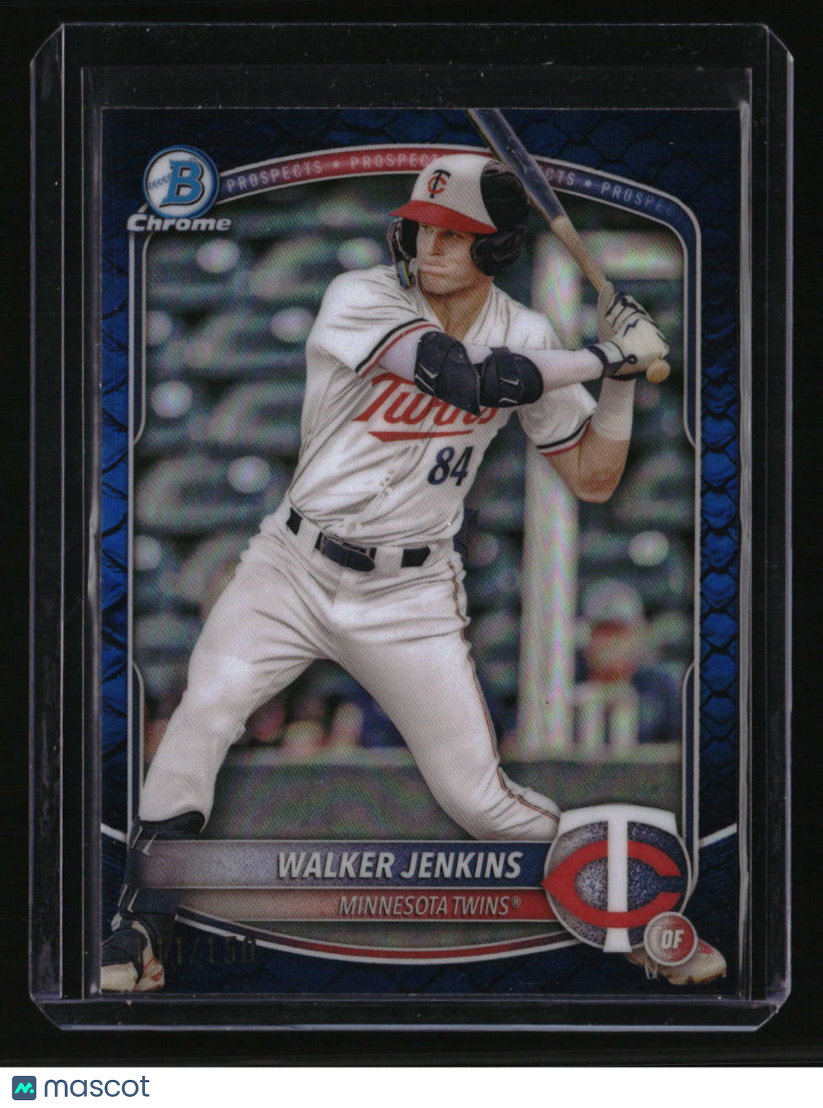 2025 Bowman Walker Jenkins Chrome Prospects Reptilian Blue Refractor #/150