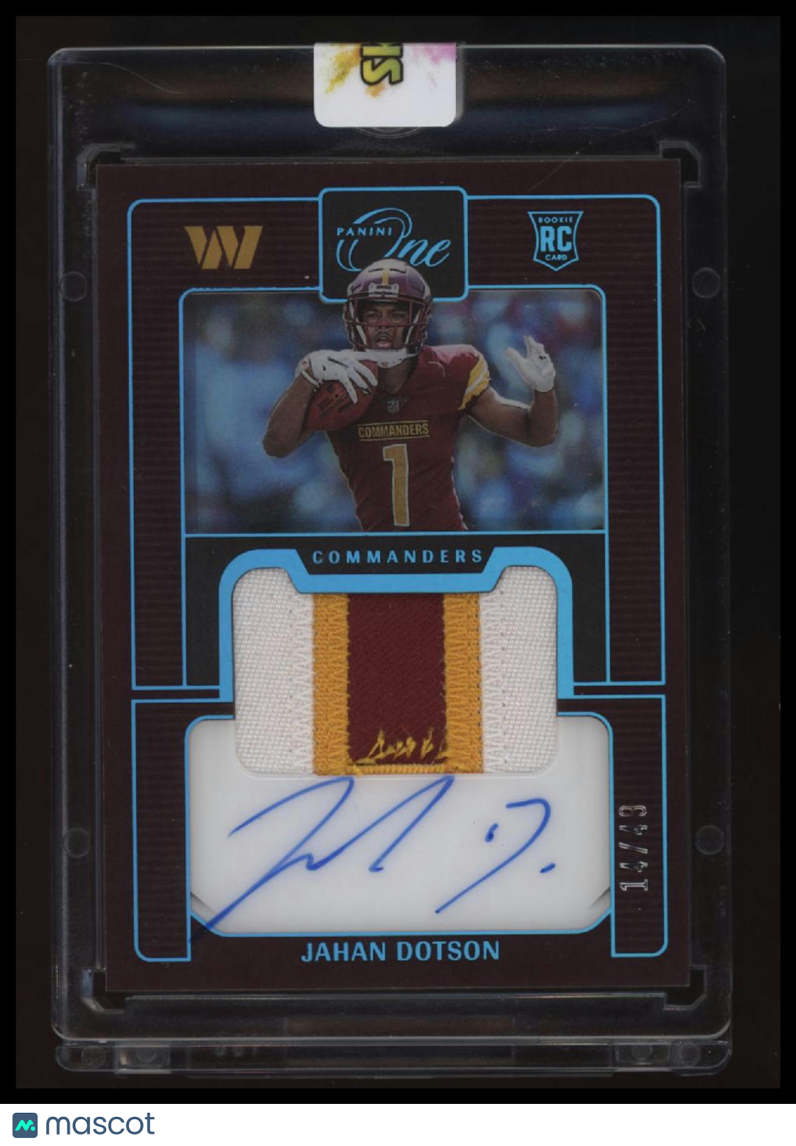 2022 Panini One Jahan Dotson Blue #/49