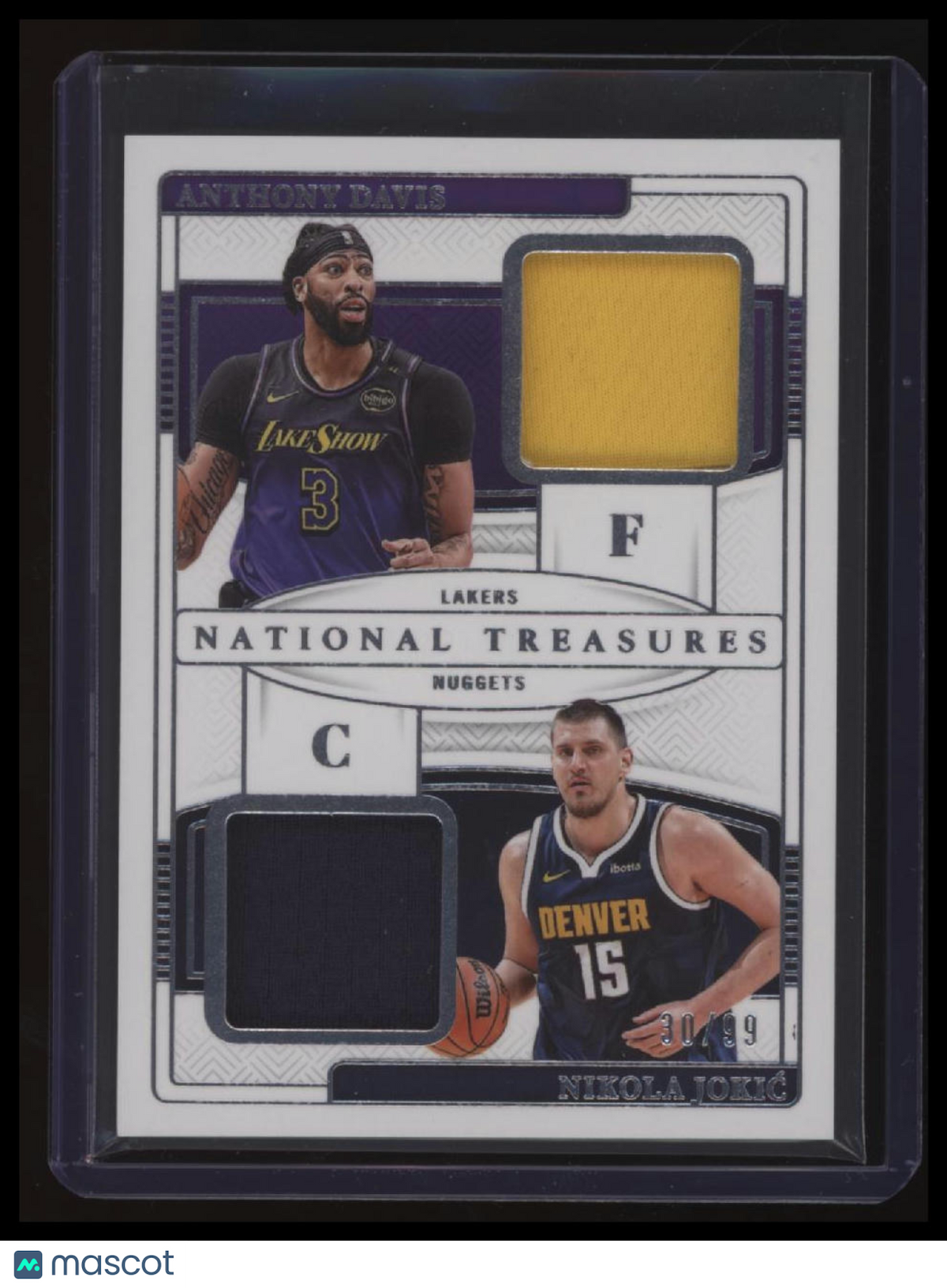 2024-25 Panini National Treasures Anthony Davis / Nikola Jokic Matchups #/99