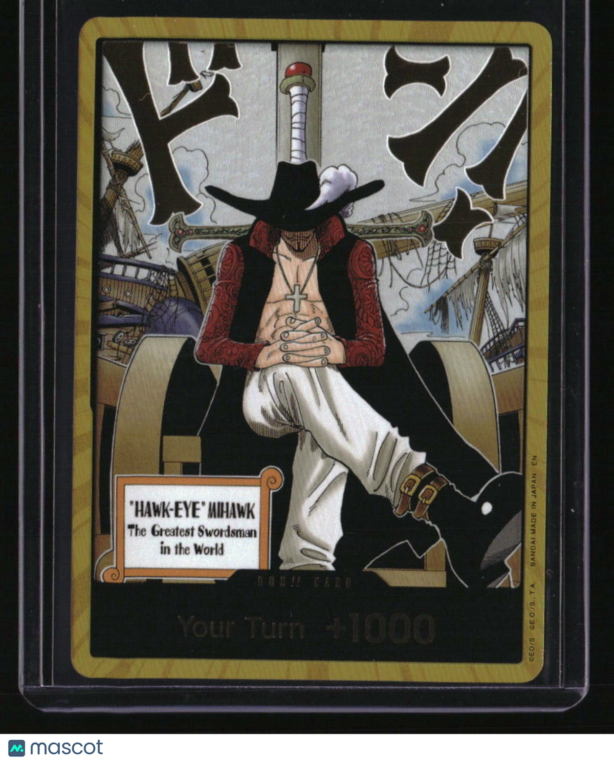 The Azure Sea's Seven DON!! Card (Dracule Mihawk) (Gold)
