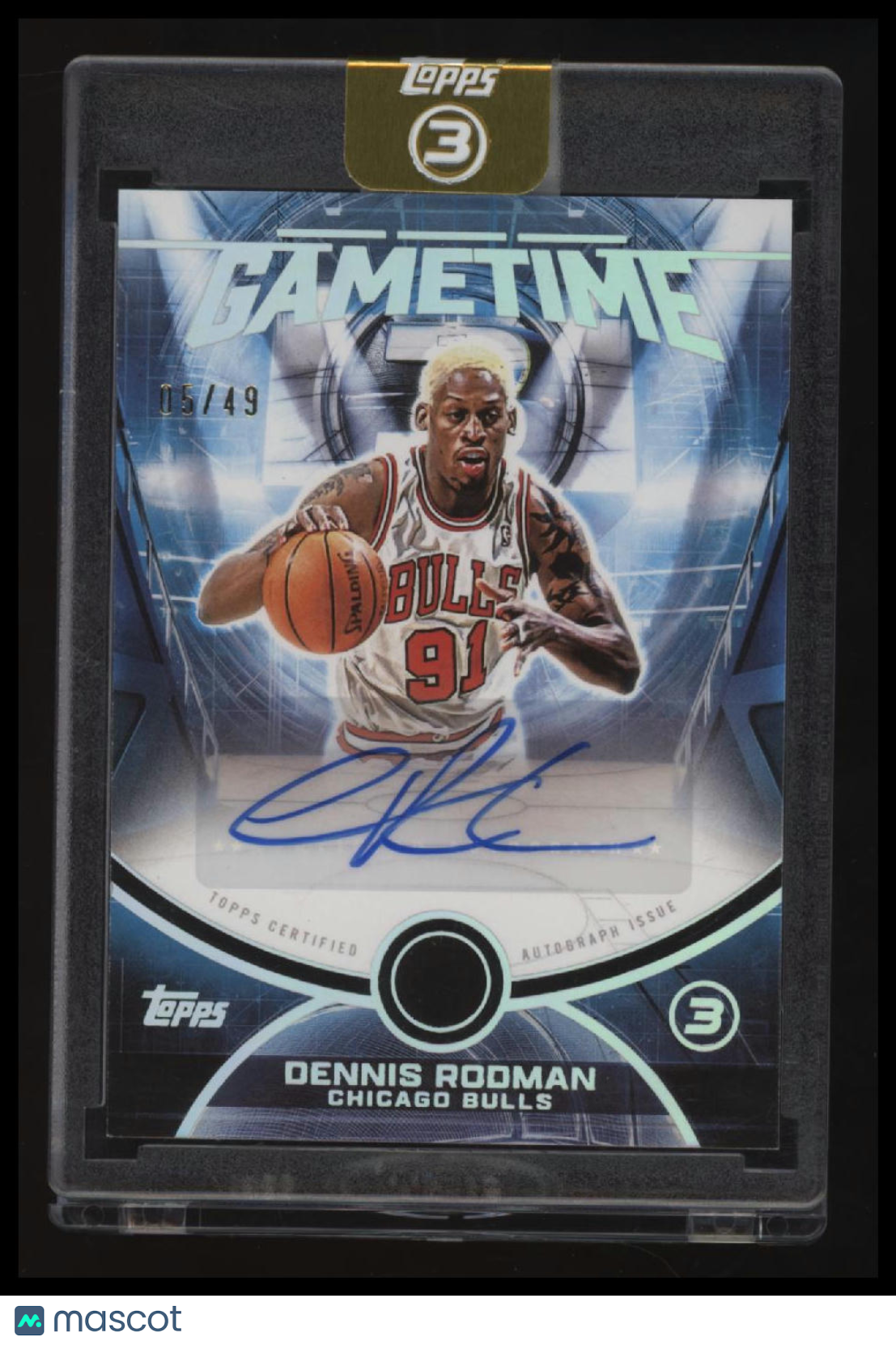 2025-26 Topps 3 Dennis Rodman Game Time Graphs Auto #/49