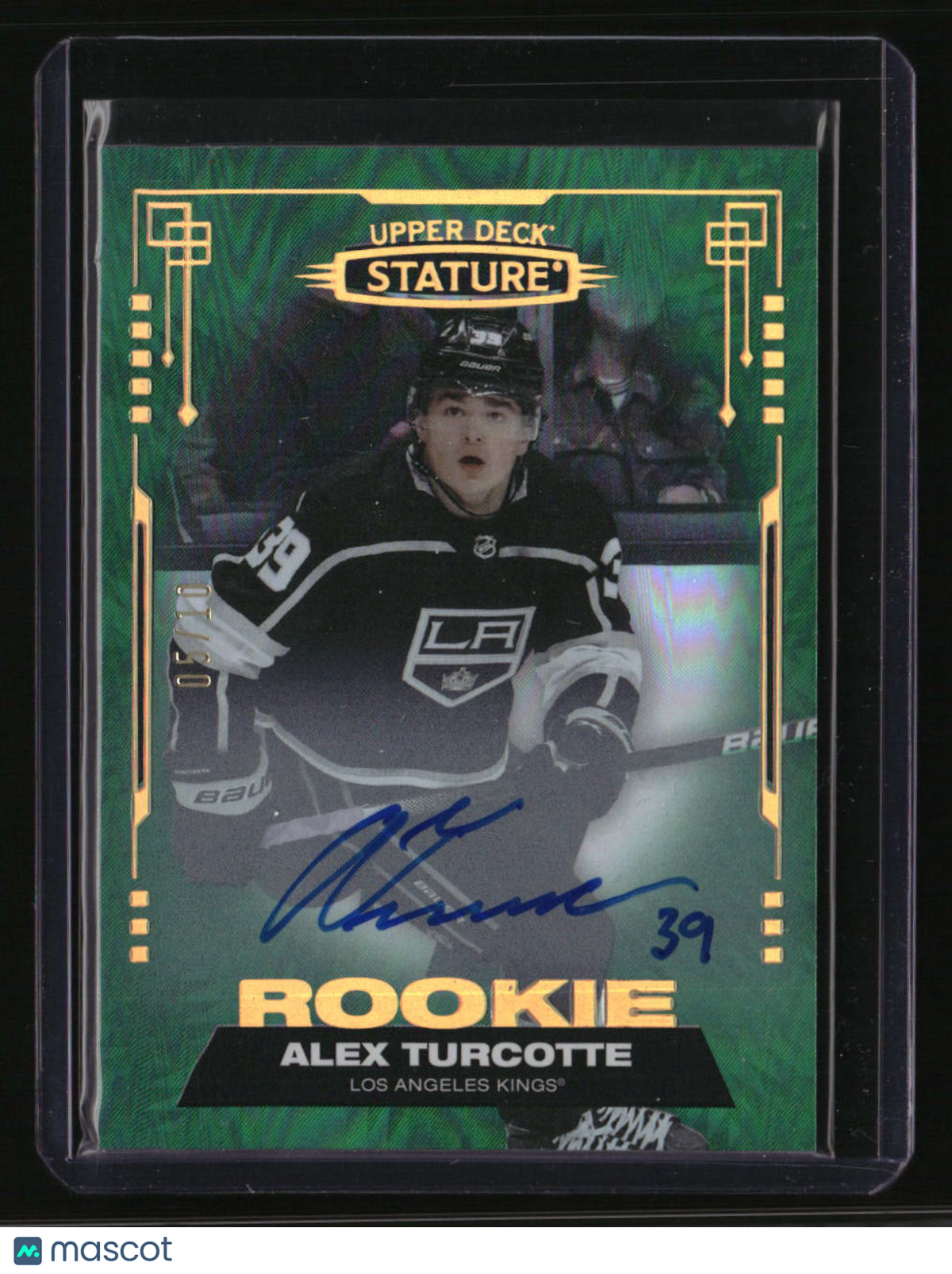2021-22 Upper Deck Stature Alex Turcotte Autographs Photo Variant Green #/10