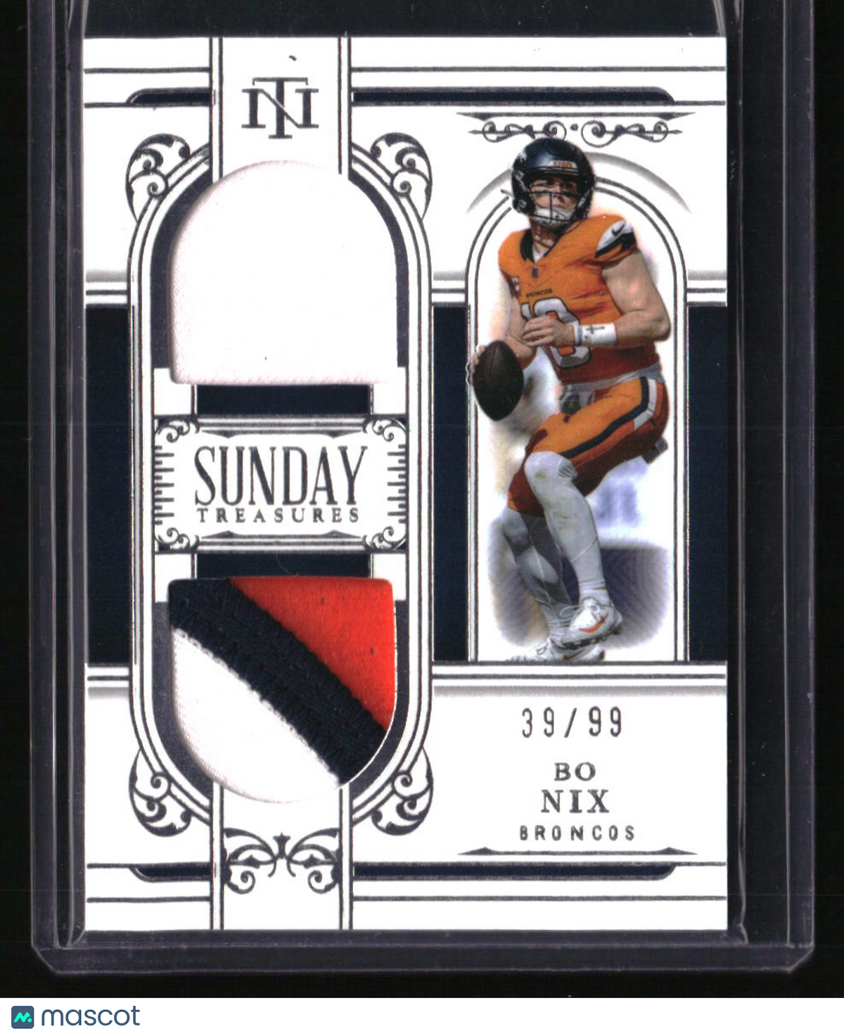 2025 Panini National Treasures Bo Nix Sunday Treasures #/99