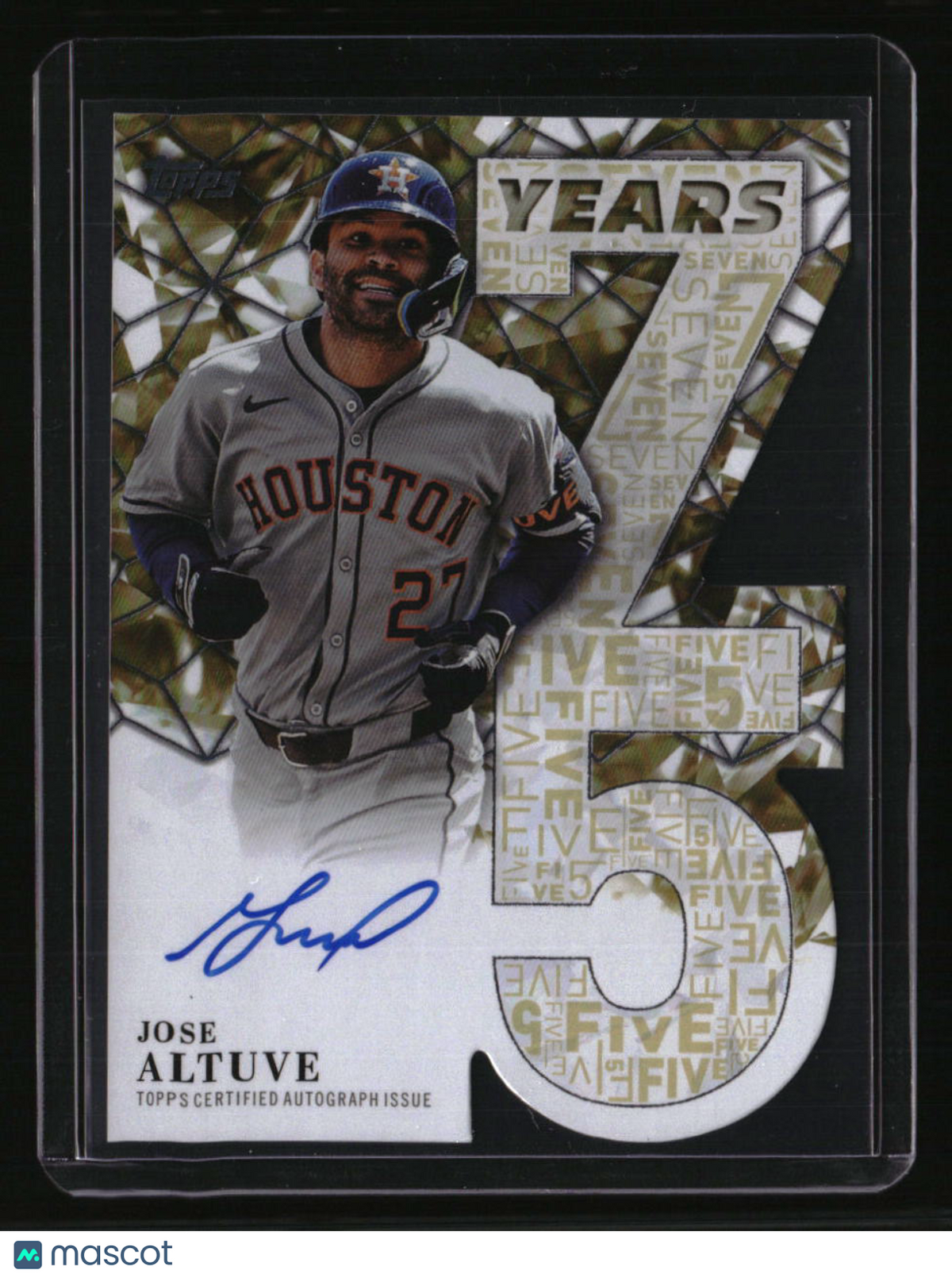 2026 Topps Jose Altuve 75 Years of Topps Die Cut Autographs Gold Foil #/50