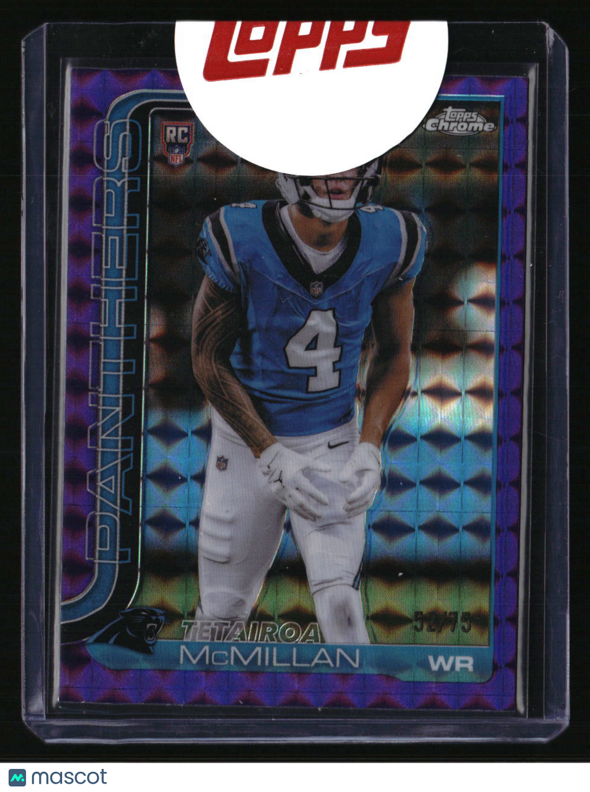 2025 Topps Chrome Tetairoa McMillan Purple Geometric Refractor #/75