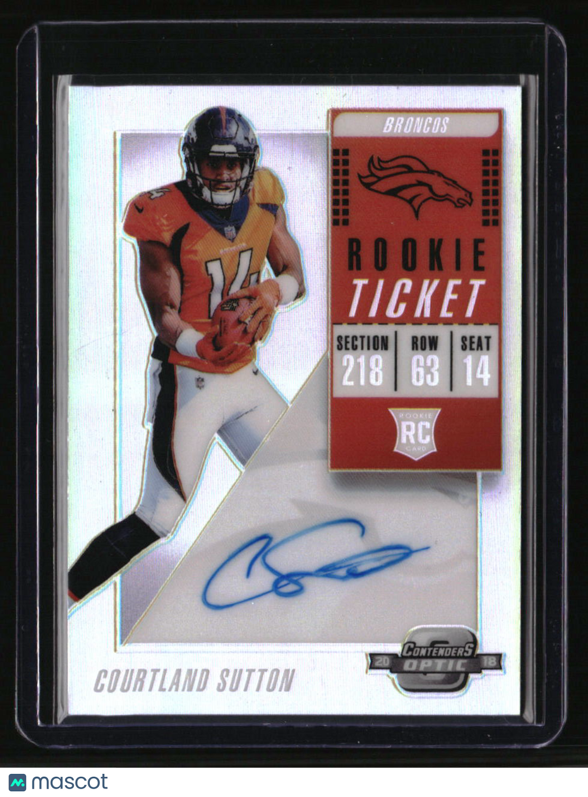 2018 Panini Contenders Courtland Sutton Rookie Ticket Auto RPS Crease