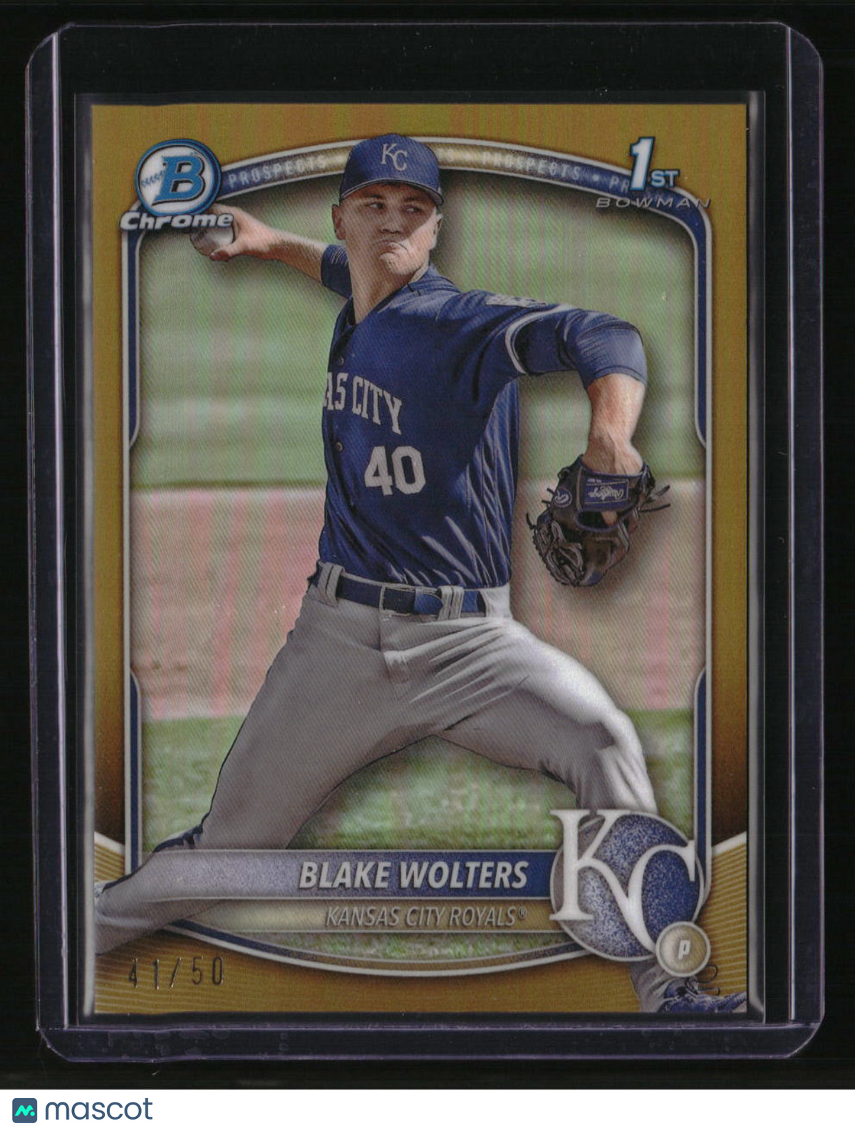 2025 Bowman Blake Wolters Chrome Prospects Gold Refractor #/50