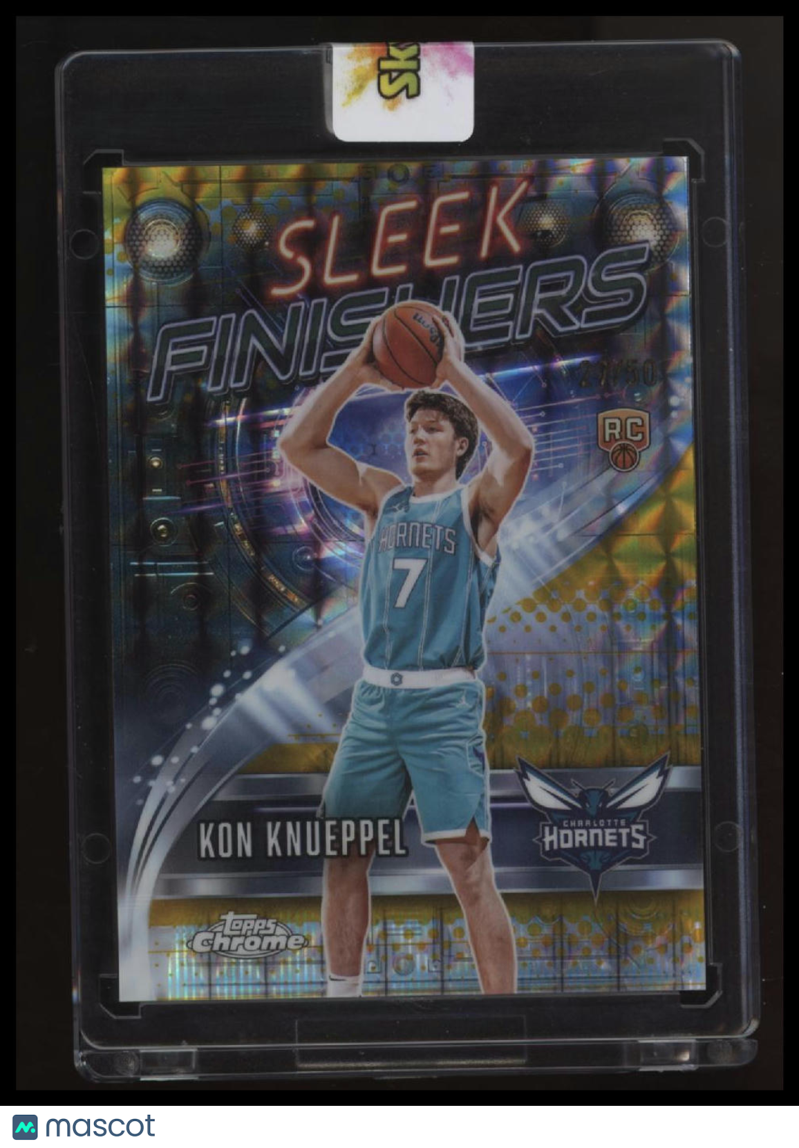 2025-26 Topps Chrome Kon Knueppel Sleek Finishers Gold Geometric Refractor #/50