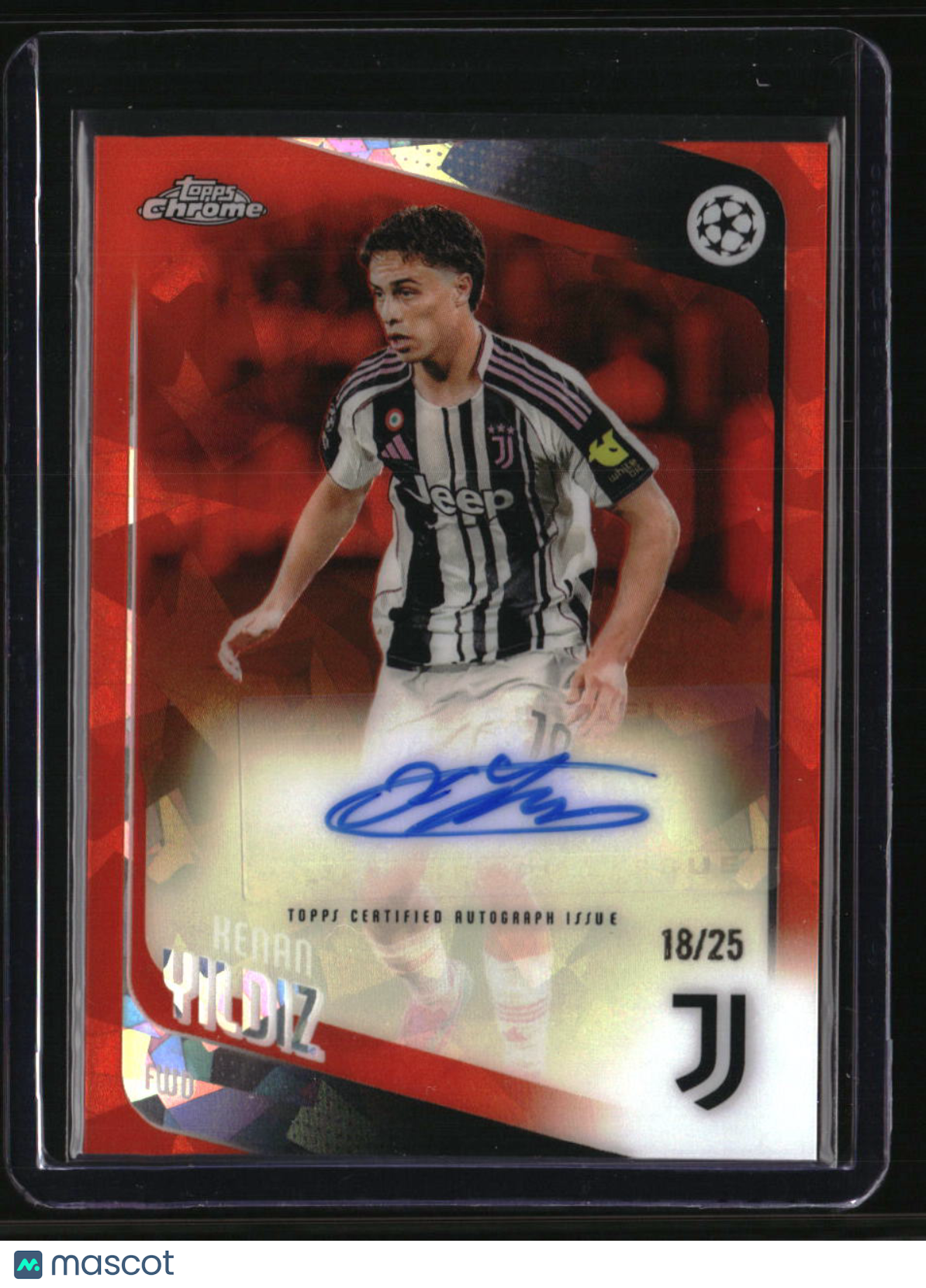 2025-26 Topps Chrome Sapphire UEFA Club Kenan Yildiz Auto Orange #/25