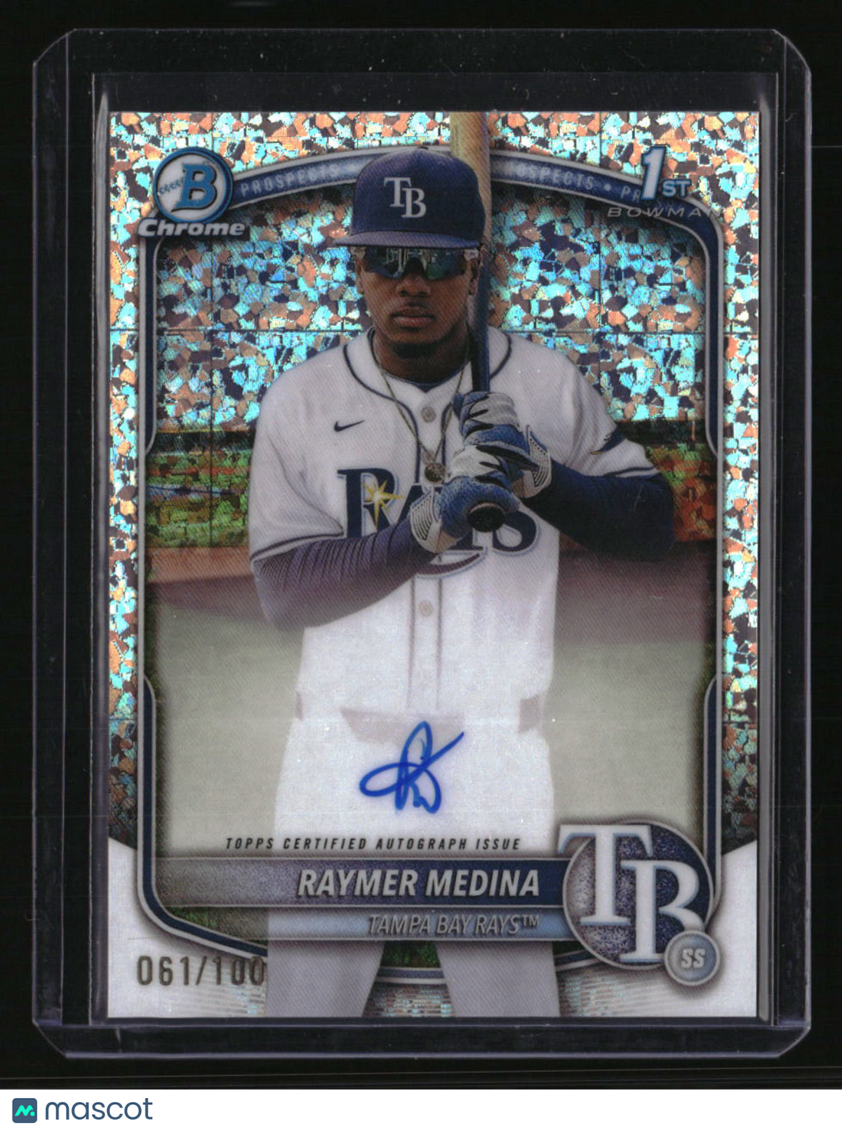 2025 Bowman Chrome Raymer Medina Prospect Autographs Mini-Diamond #/100