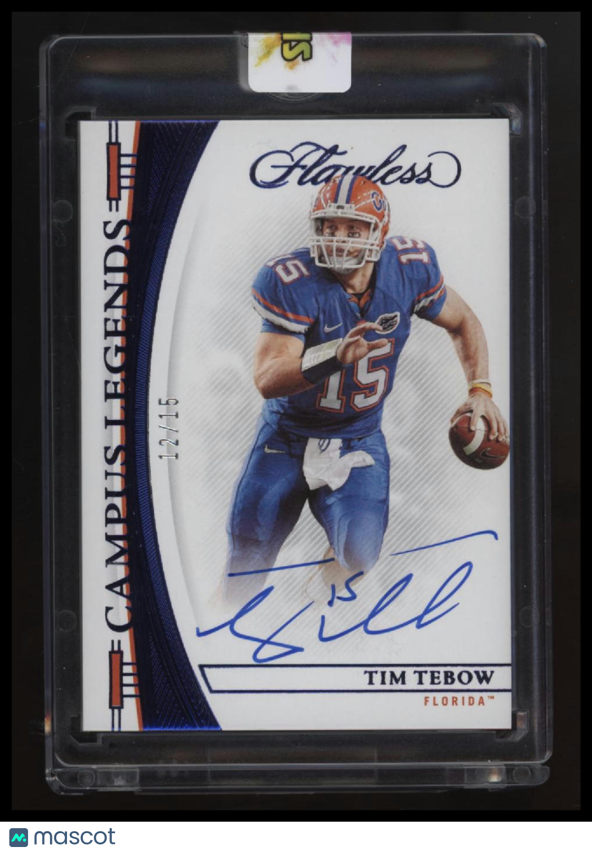 2023 Panini Flawless Collegiate Tim Tebow Campus Legends Auto Sapphire #/15