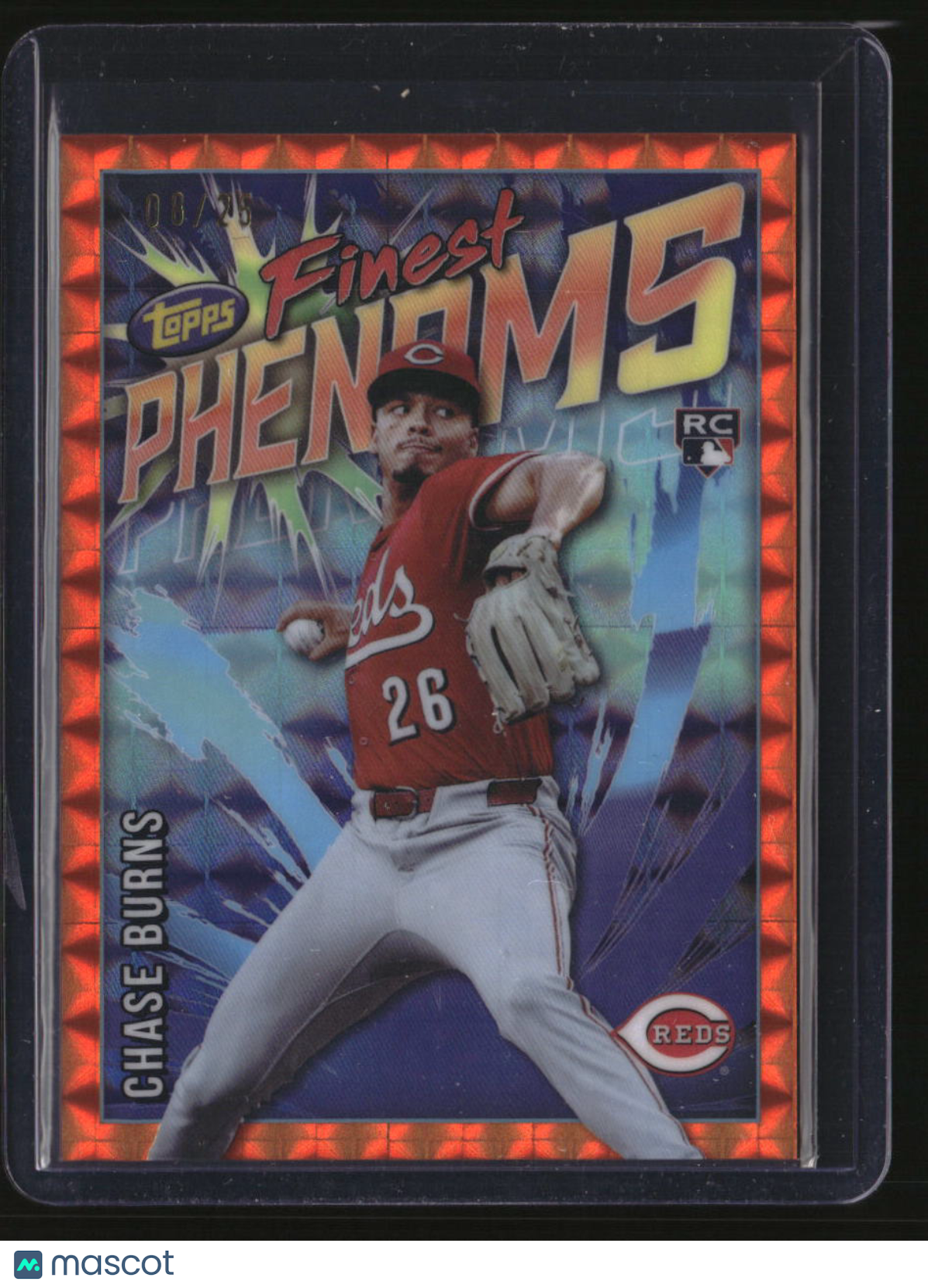 2026 Finest Chase Burns Finest Phenoms Orange Geometric Refractors #/25