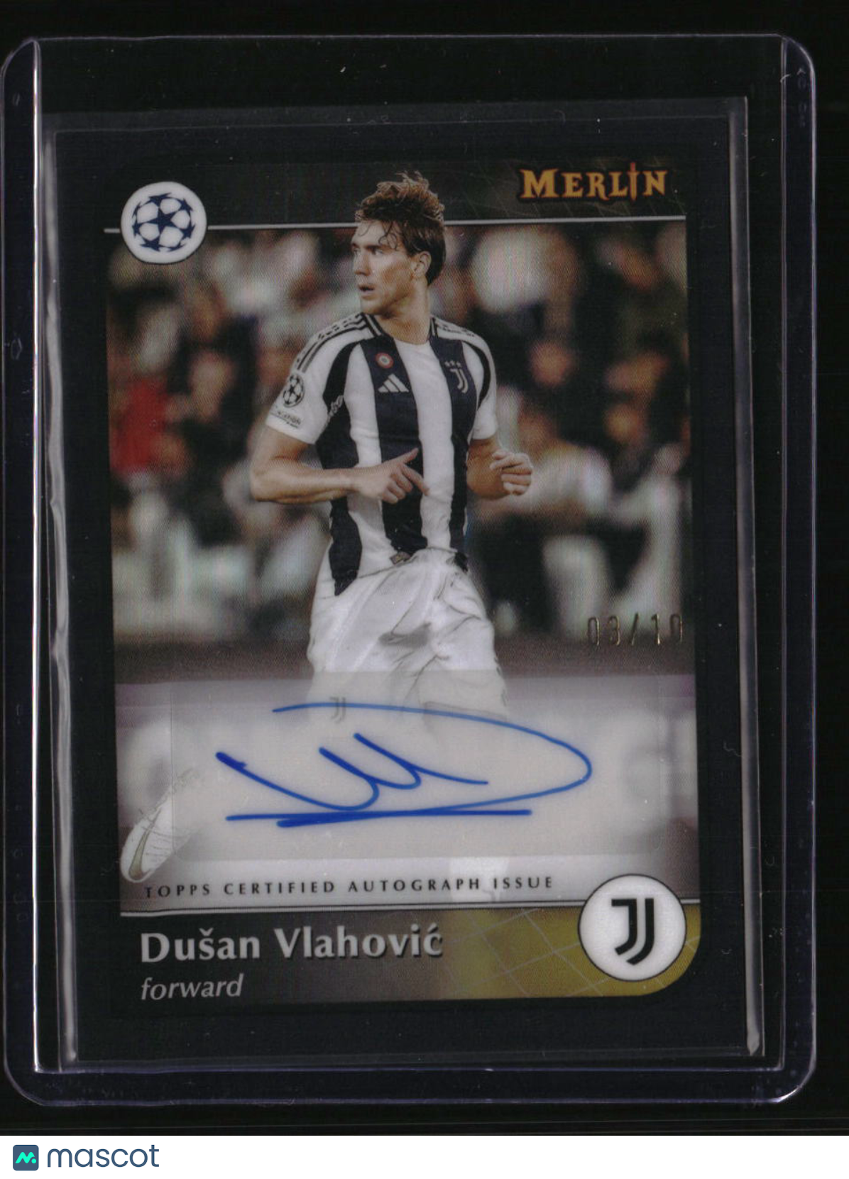 2024-25 Merlin UEFA Club Competitions Dušan Vlahović Autographs Black #/10