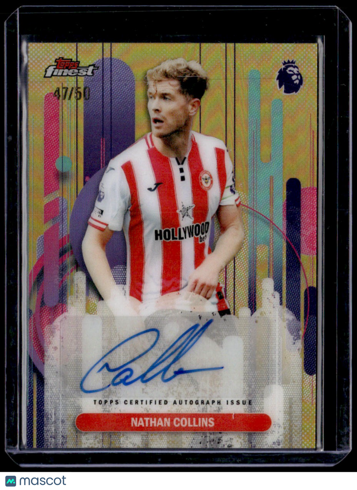 2025-26 Finest Premier League Nathan Collins Finest Autographs Gold #/50