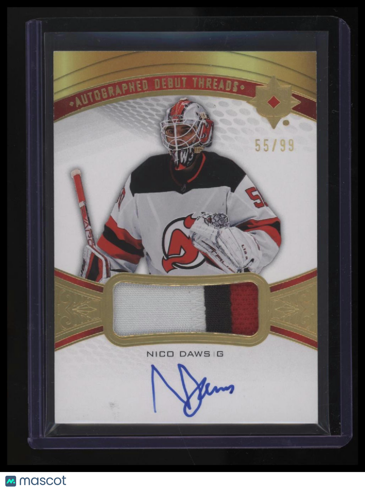 2021-22 Upper Deck Ultimate Collection Nico Daws Debut Threads #/99
