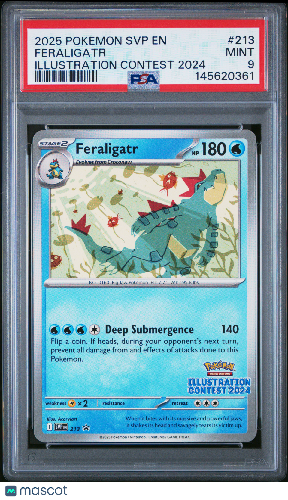 2025 Pokemon Svp Sv Black Star Promo Feraligatr Illustration Contest 2024 PSA 9