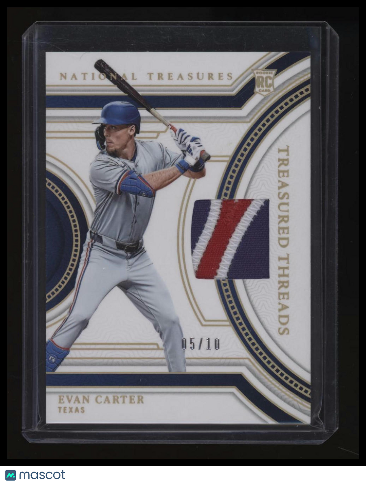 2024 Panini National Treasures Evan Carter Treasured Threads Holo Gold #/10