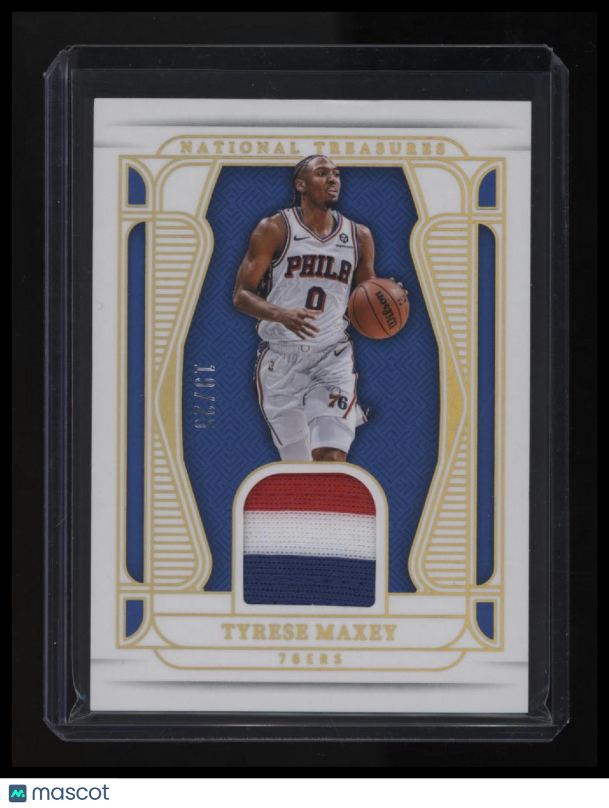 2024-25 Panini National Treasures Tyrese Maxey Material Treasures Prime #/25