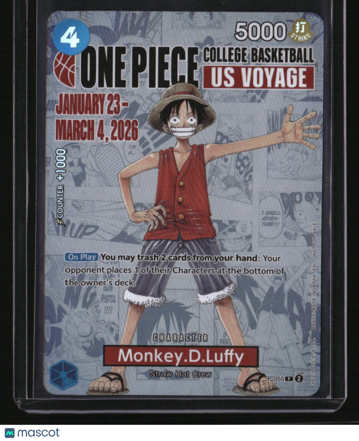 One Piece Promotion Cards Monkey.D.Luffy (055) (College Basketball US Voyage)