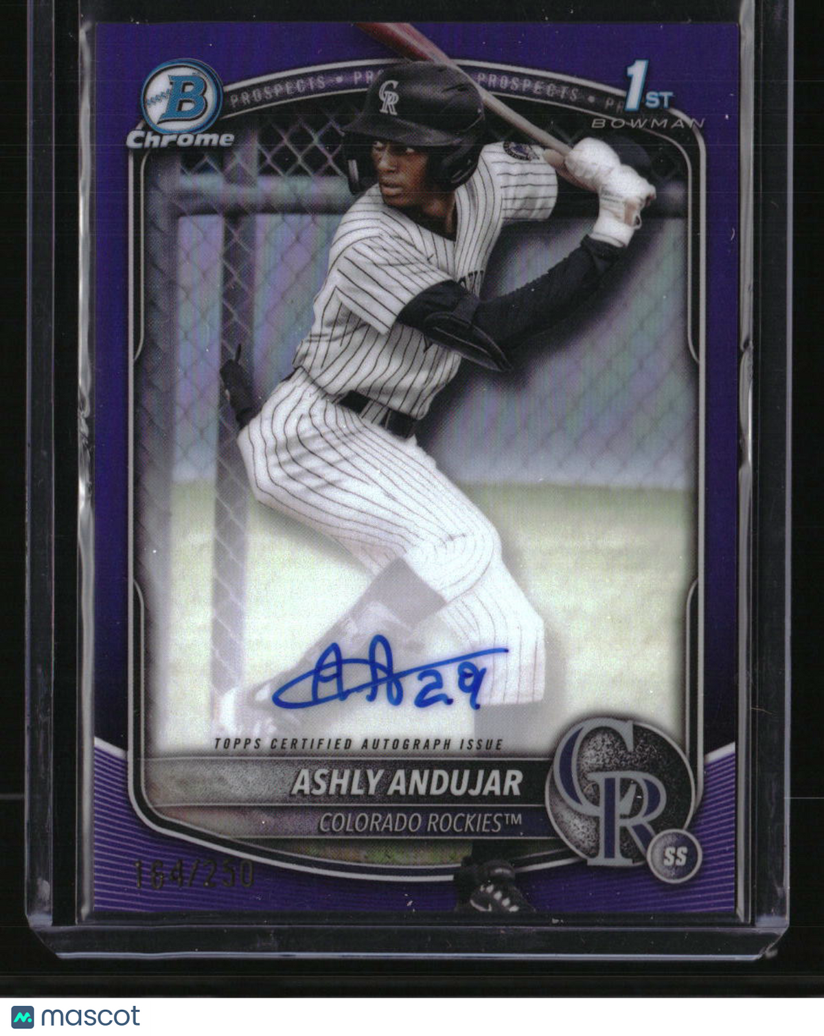 2025 Bowman Ashly Andujar Chrome Prospect Autographs Purple Refractor #/250