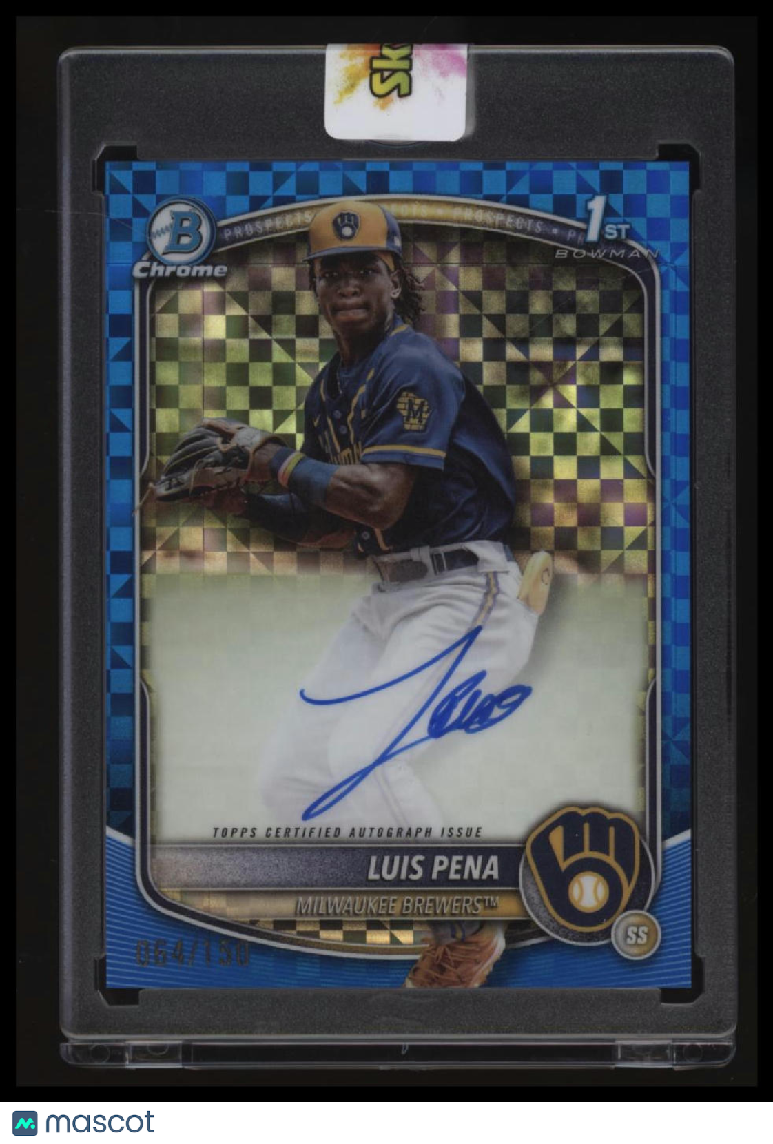 2025 Bowman Luis Pena Chrome Prospect Autographs Blue X-Fractor #/150