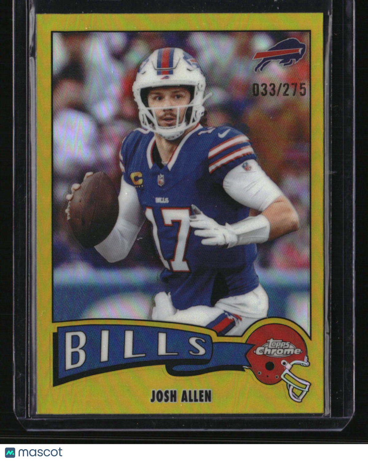 2025 Topps Chrome Josh Allen 1975 Topps Yellow Refractor #/275