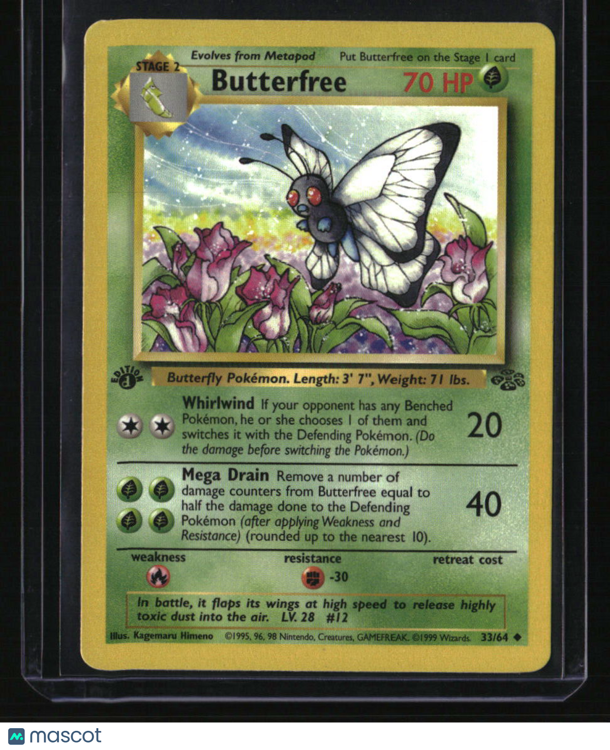 Jungle Butterfree 1st Edition Error "d"