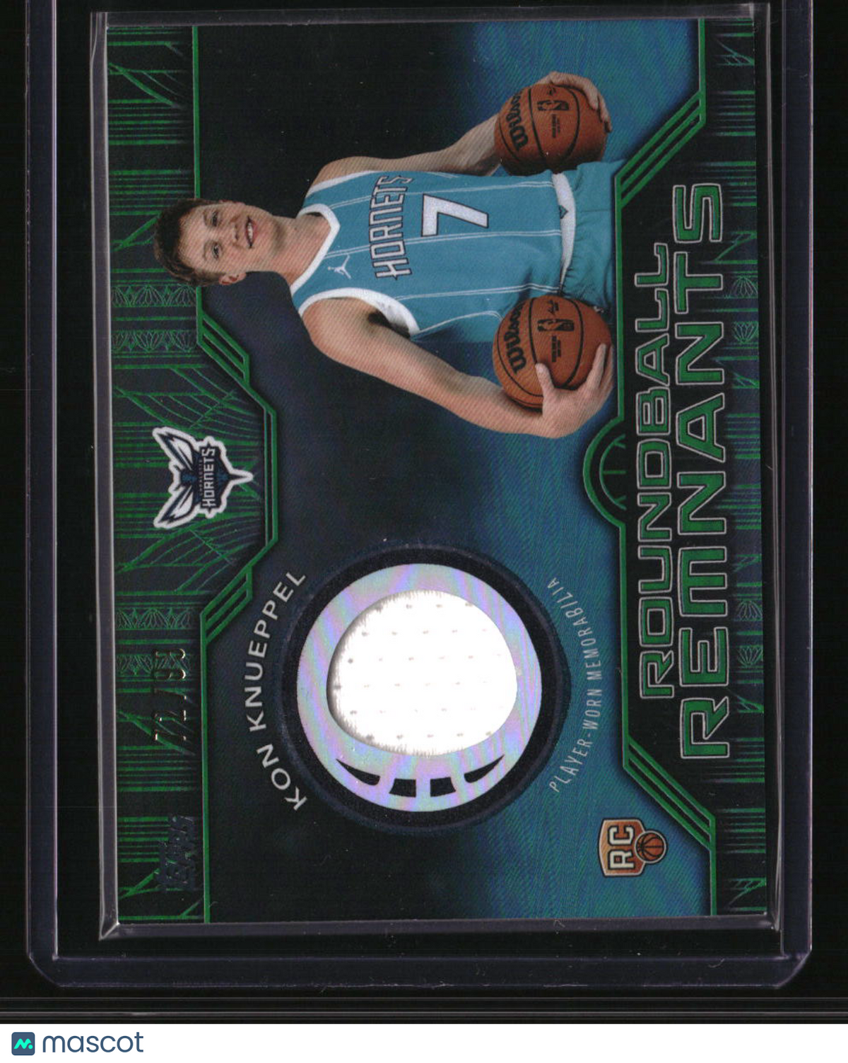 2025-26 Topps Kon Knueppel Rookie Roundball Remnants Green Rainbow #/99